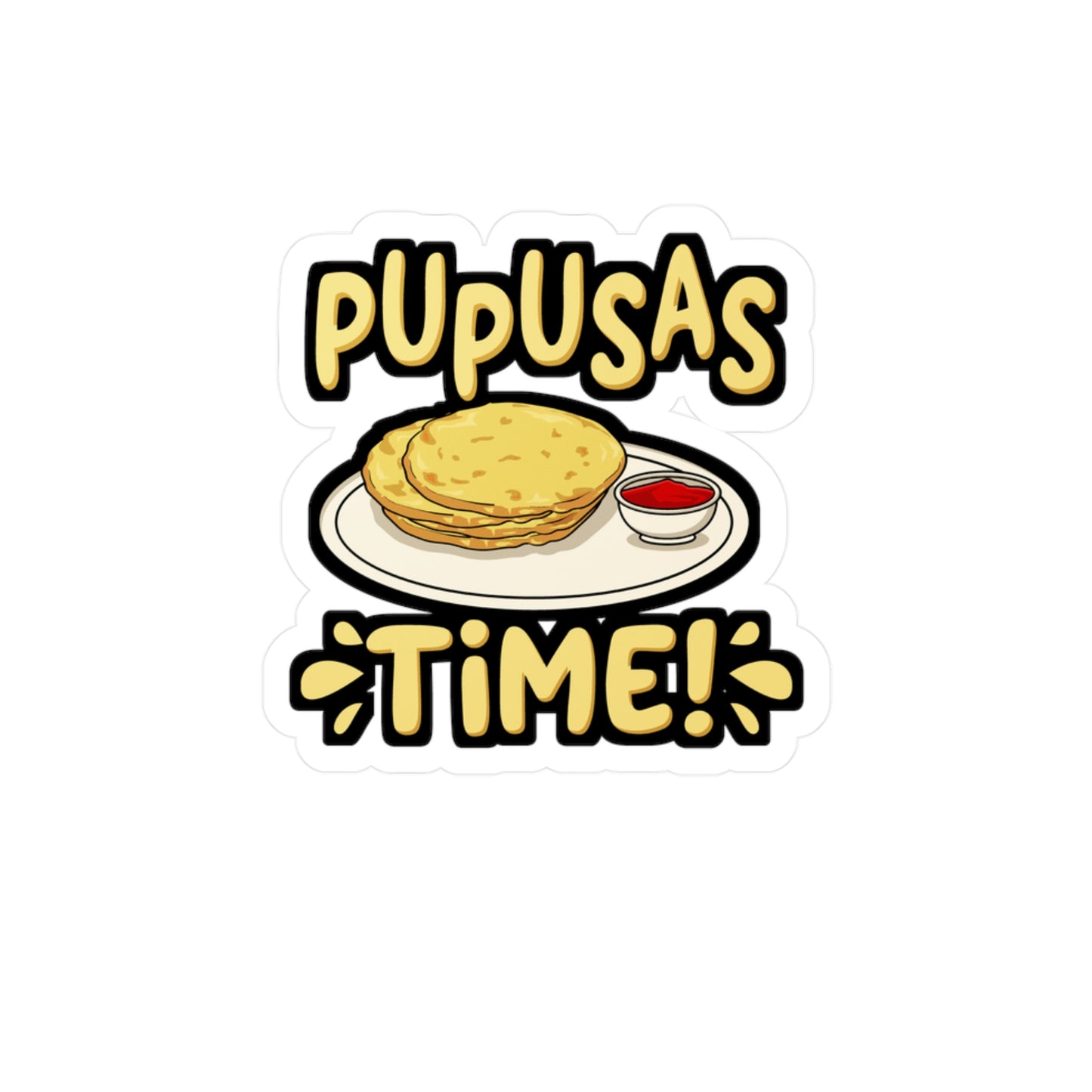Pupusas - Puspusas Sticker for Car Window Laptop Sticker. Water Bottle Sticker, Vinyl El-salvador Decal, Griddle Sticker - Puspusas Gift