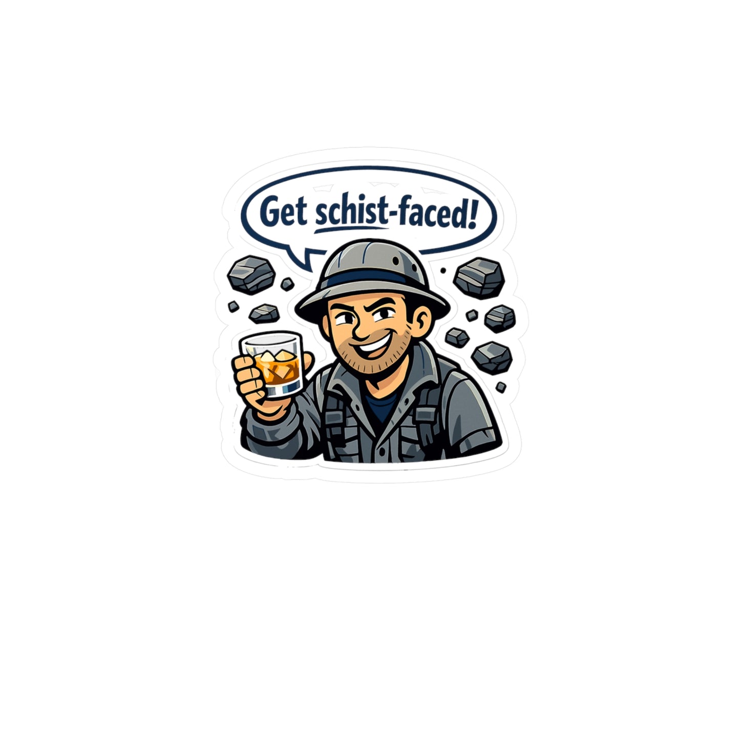 Geologie Sticker Get schist-faced! Funny Geology sticker Decals, Rocks Minerals Tectonics Vinyl Waterproof for Laptop Water Bottle