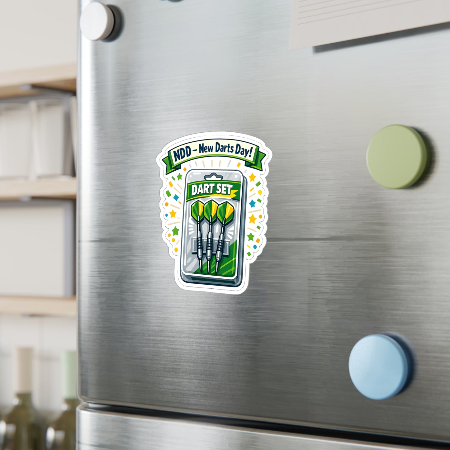 Dart Sticker NDD – New Darts Day! Funny Drinking Team Design, Vinyl Waterproof Decals for Laptop, Water Bottle, Dartboard Arrow Fans