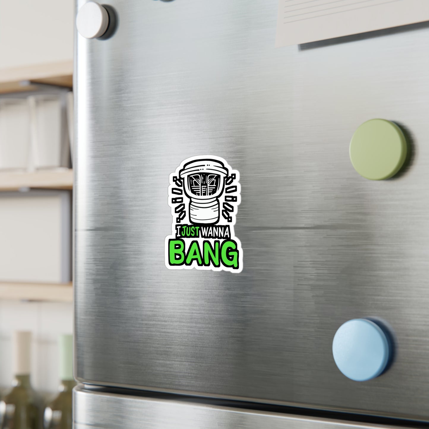 I Just Wanna Bang Car Audio Technician - Car-stereo Sticker for Laptop Sticker. Water Bottle Sticker, Vinyl Car-audio Decal - Car-stereo Gift