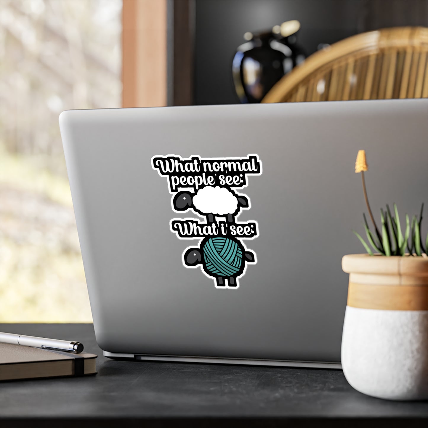 What normal People see what i see - Crocheting Sticker for Wall, Laptop, Window, Truck, Car Crocheting Gift Vinyl Crocheter Decal Sticker