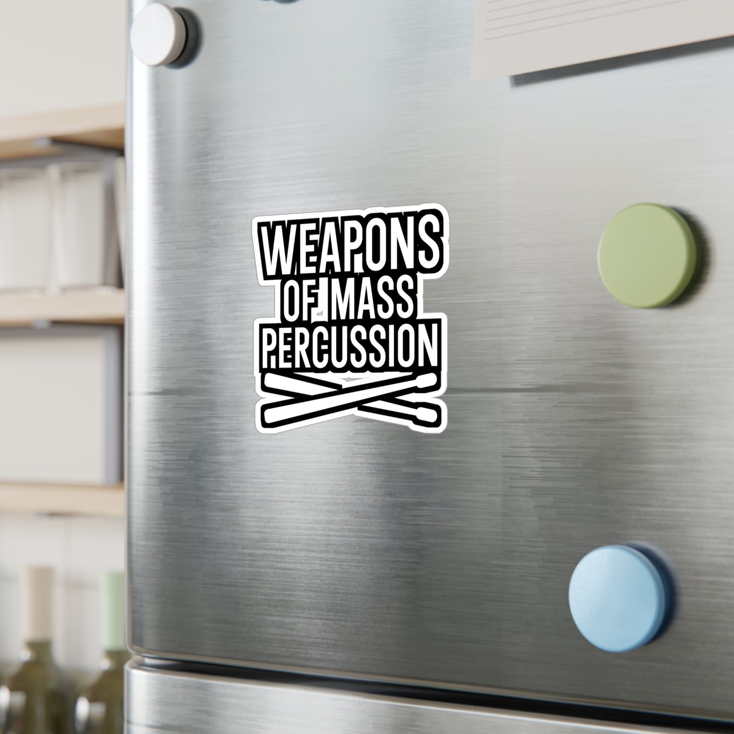 Weapons of mass percussion - Drums Sticker for Wall, Laptop, Window, Truck, Car Drums Gift Vinyl Drummer Decal Sticker