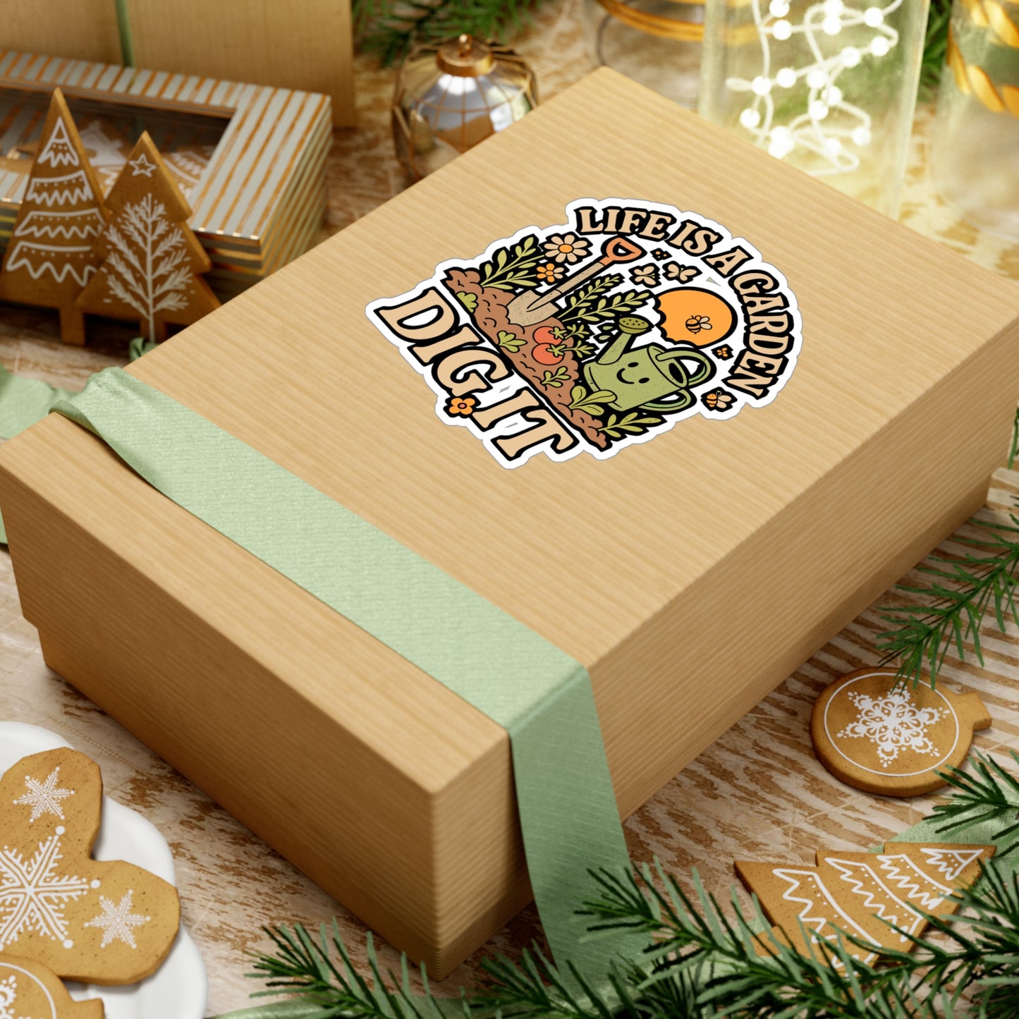 Life Is a Garden Dig It – Gardening Sticker for Laptop or Water Bottle | Vinyl Decal, Funny Landscaper & Garden Lover Gift