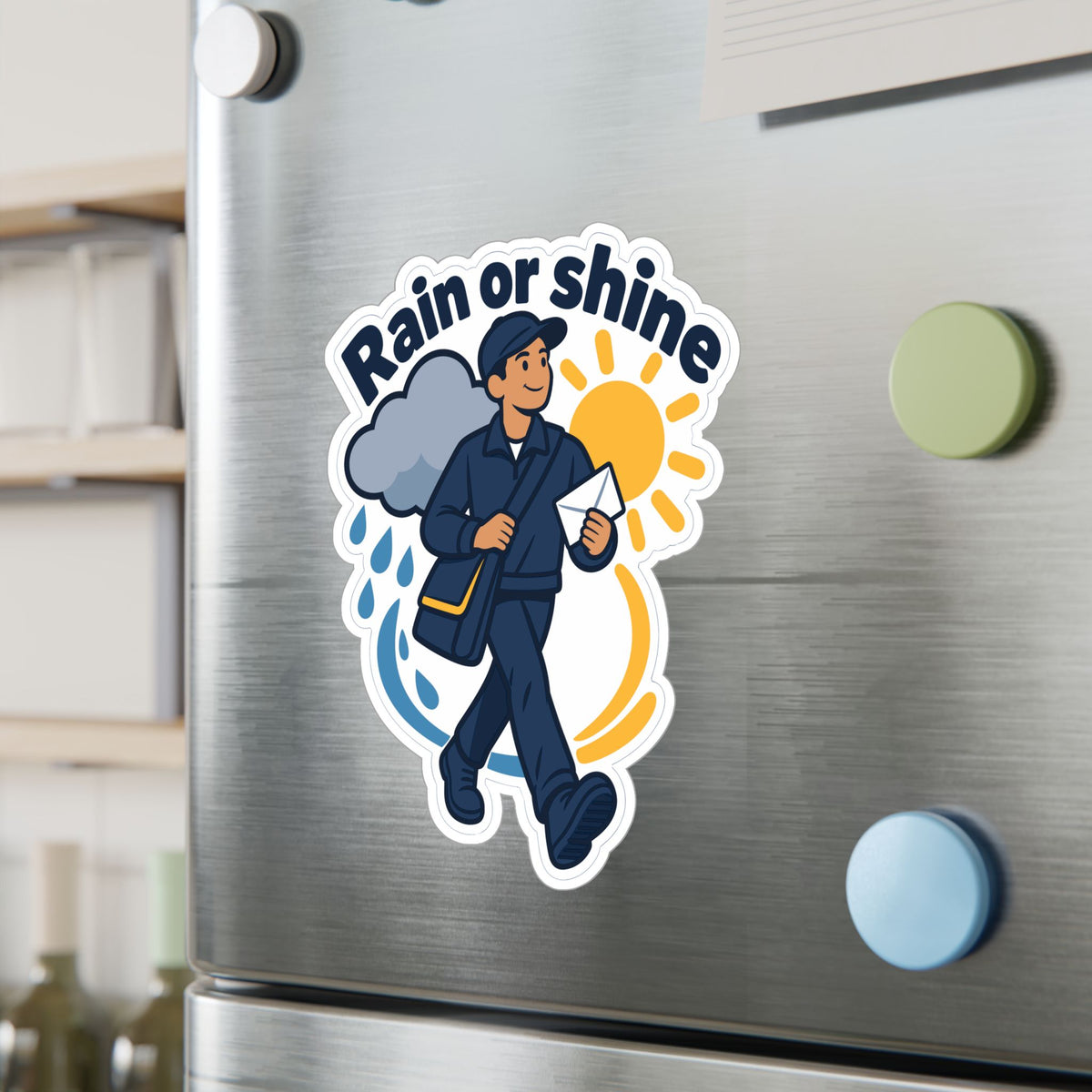 Postal Worker Sticker Rain or Shine Decals for Rural Carrier Mailbox, Waterproof Vinyl for Laptop and Water Bottle