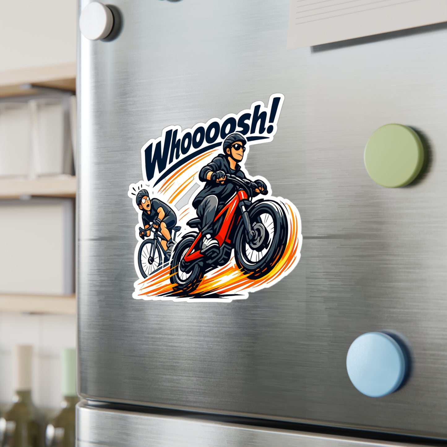 E-Bike Sticker Whoooosh! Electric Bike Decals Waterproof Vinyl for Laptop, Water Bottle eCycling e Cyclist