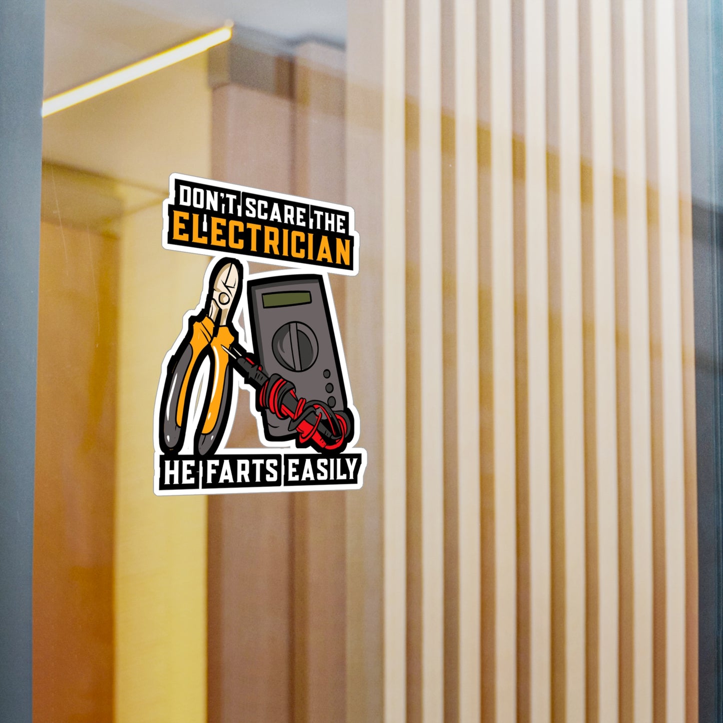 Don't Scare The Electrician - Electrician Sticker for Laptop Sticker. Water Bottle Sticker, Vinyl Stripper Decal - Electrician Gift