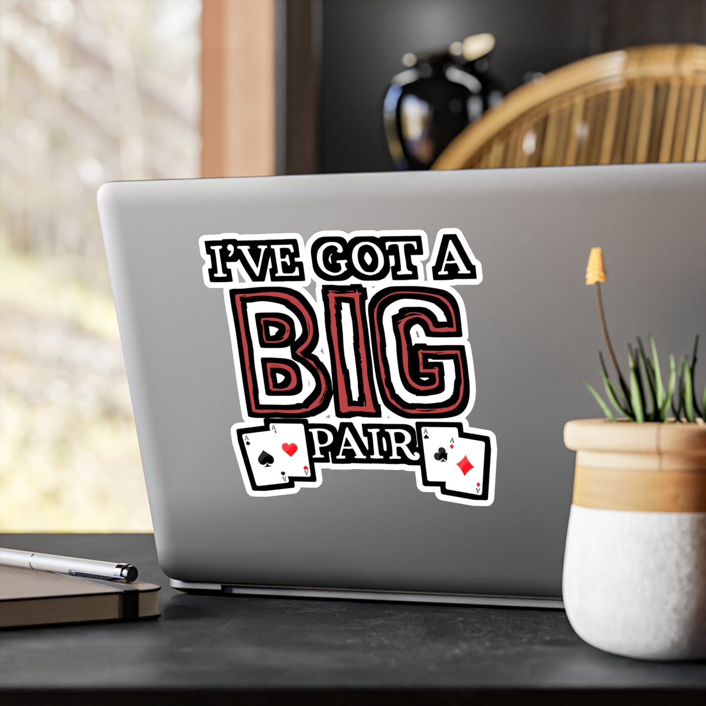 I've Got A Big Pair - Poker Sticker for Car Window Laptop Sticker. Water Bottle Sticker, Vinyl Bluff Decal, Cashout Sticker - Poker Gift