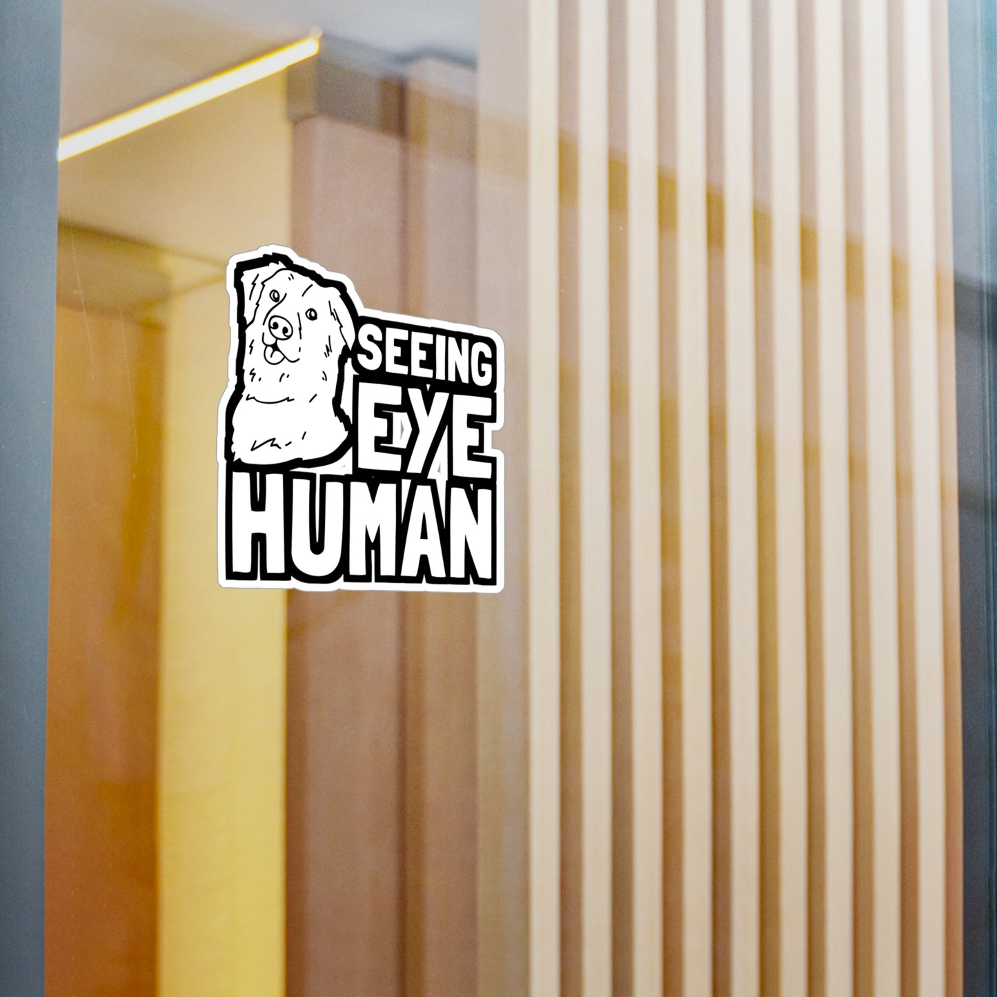 Seeing Eye Human - Blind Sticker for Car Window Laptop Sticker. Water Bottle Sticker, Vinyl Dog Decal, Low-vision Sticker - Blind Gift