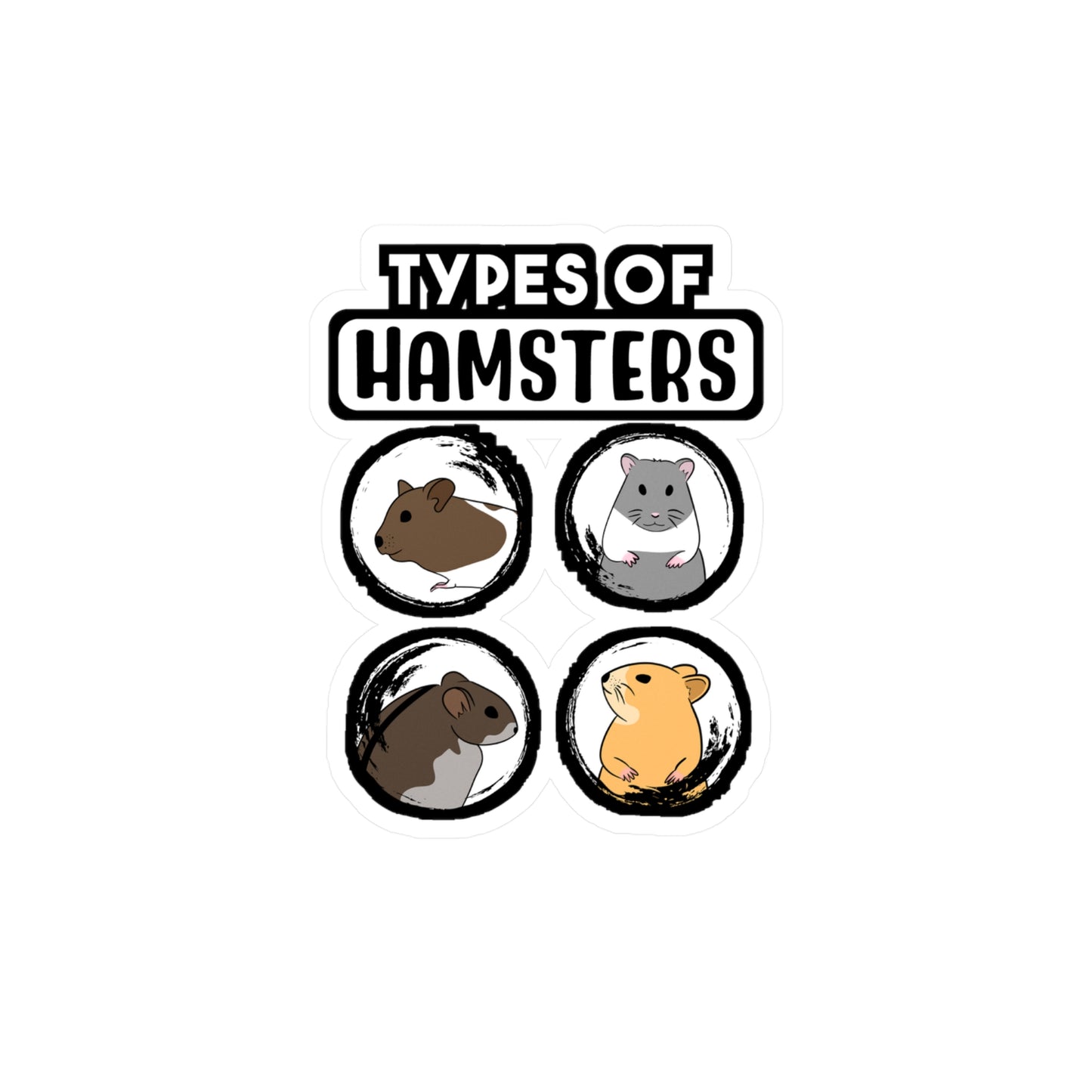 Types Of Hamsters | Hamster Sticker | Guinea pig Decals | Hamster Laptop Sticker | Hamster Gift | Guinea pig Gift