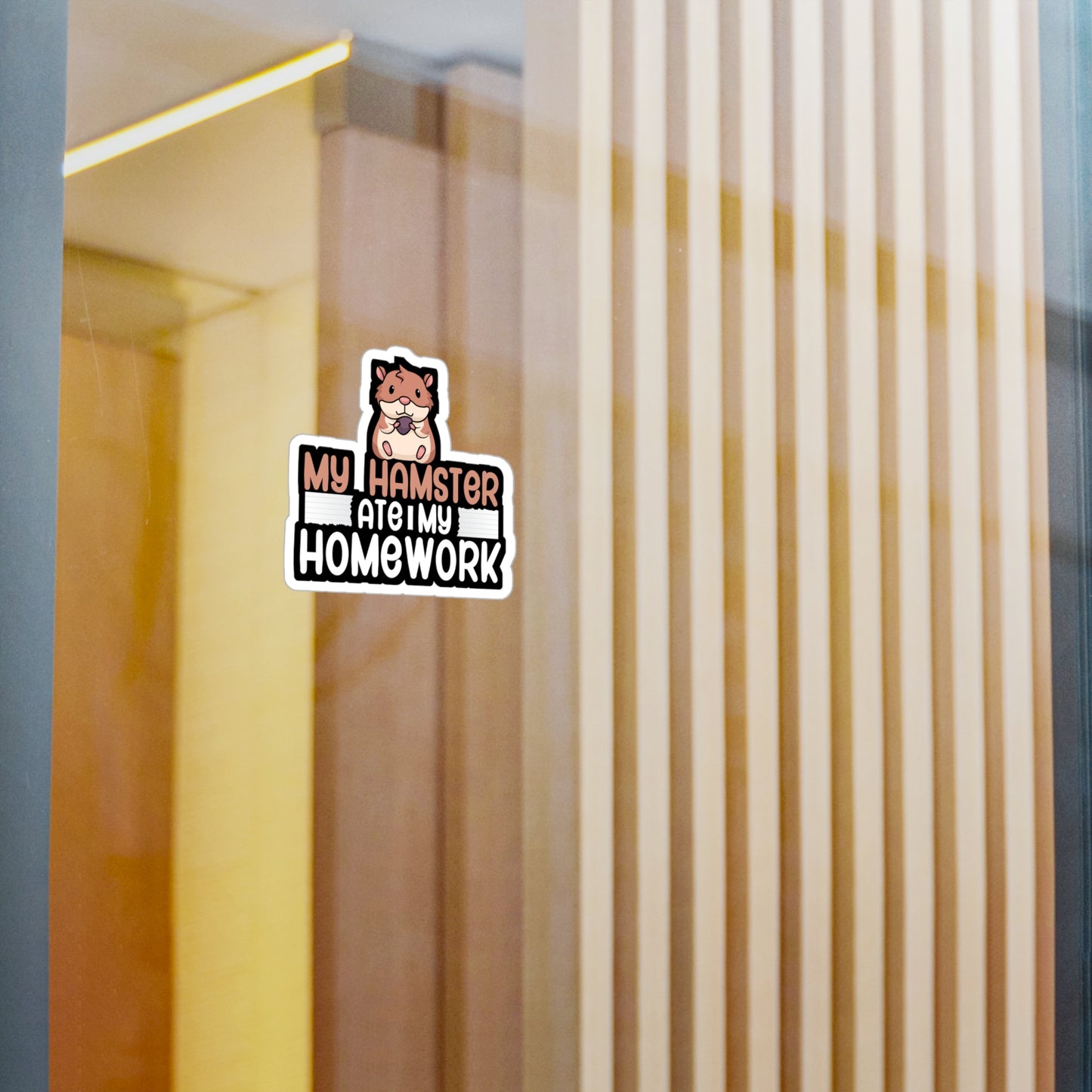 My hamster ate my homework - Hamster Sticker for Wall, Laptop, Window, Truck, Car Hamster Gift Vinyl Hamster gift Decal Sticker