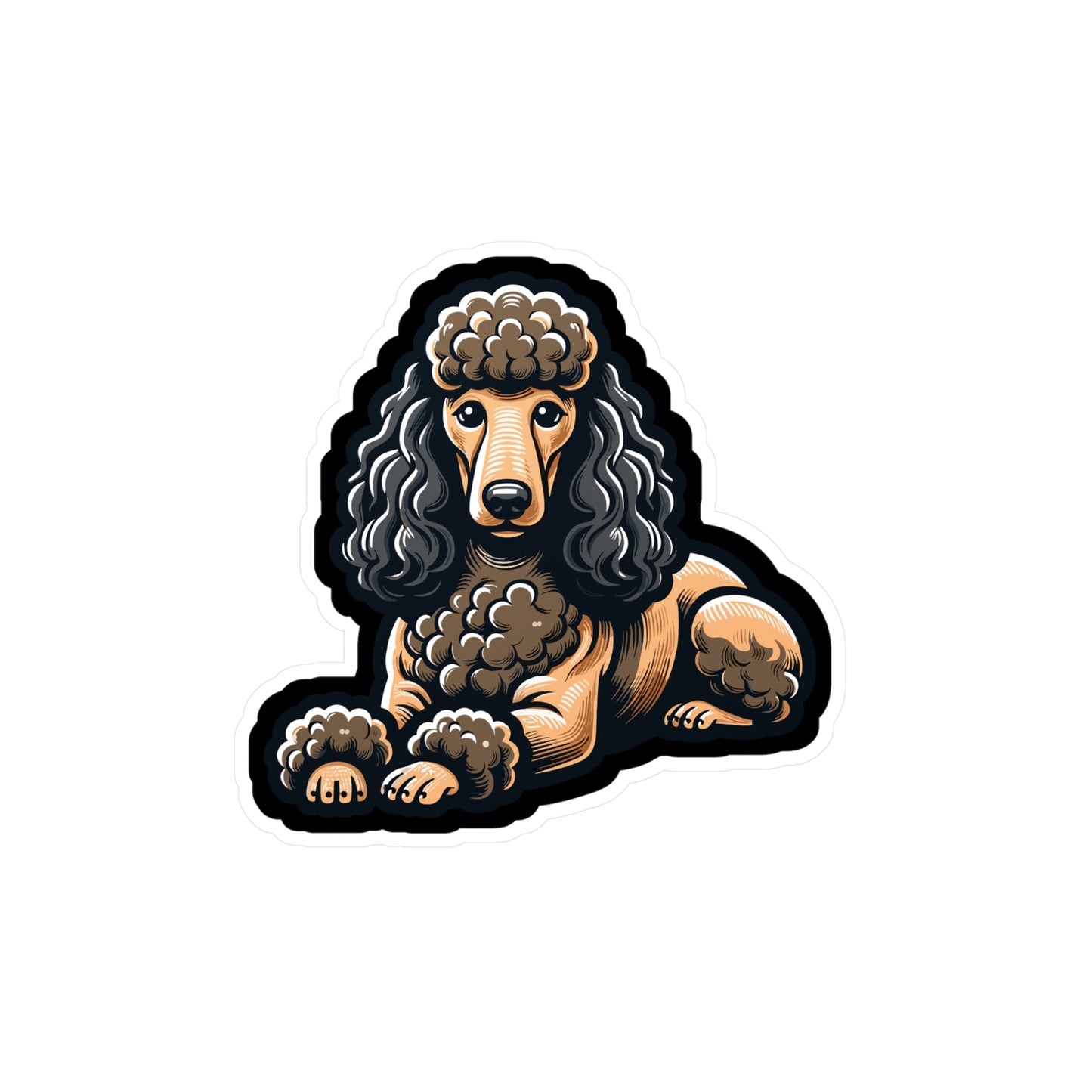 Poodle - Poodle Sticker for Car Window Laptop Sticker. Water Bottle Sticker, Vinyl Curly Decal, Elegant Sticker - Poodle Gift