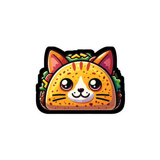 Taco Cat Mexican Food - Tacos Sticker for Car Window Laptop Sticker. Water Bottle Sticker, Vinyl Mexican Decal, Foodie Sticker - Tacos Gift