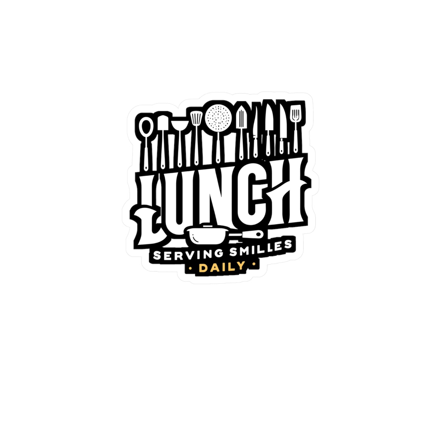 Lunch Serving smiles daily - Lunch lady Sticker for Laptop Sticker. Water Bottle Sticker, Vinyl Lunch Decal - Lunch lady Gift