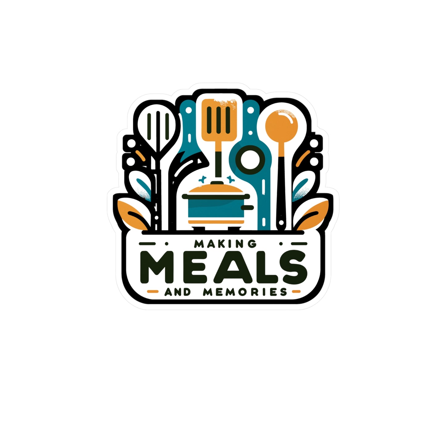 Making meals and memories - Lunch lady Sticker for Laptop Sticker. Water Bottle Sticker, Vinyl Lunch Decal - Lunch lady Gift