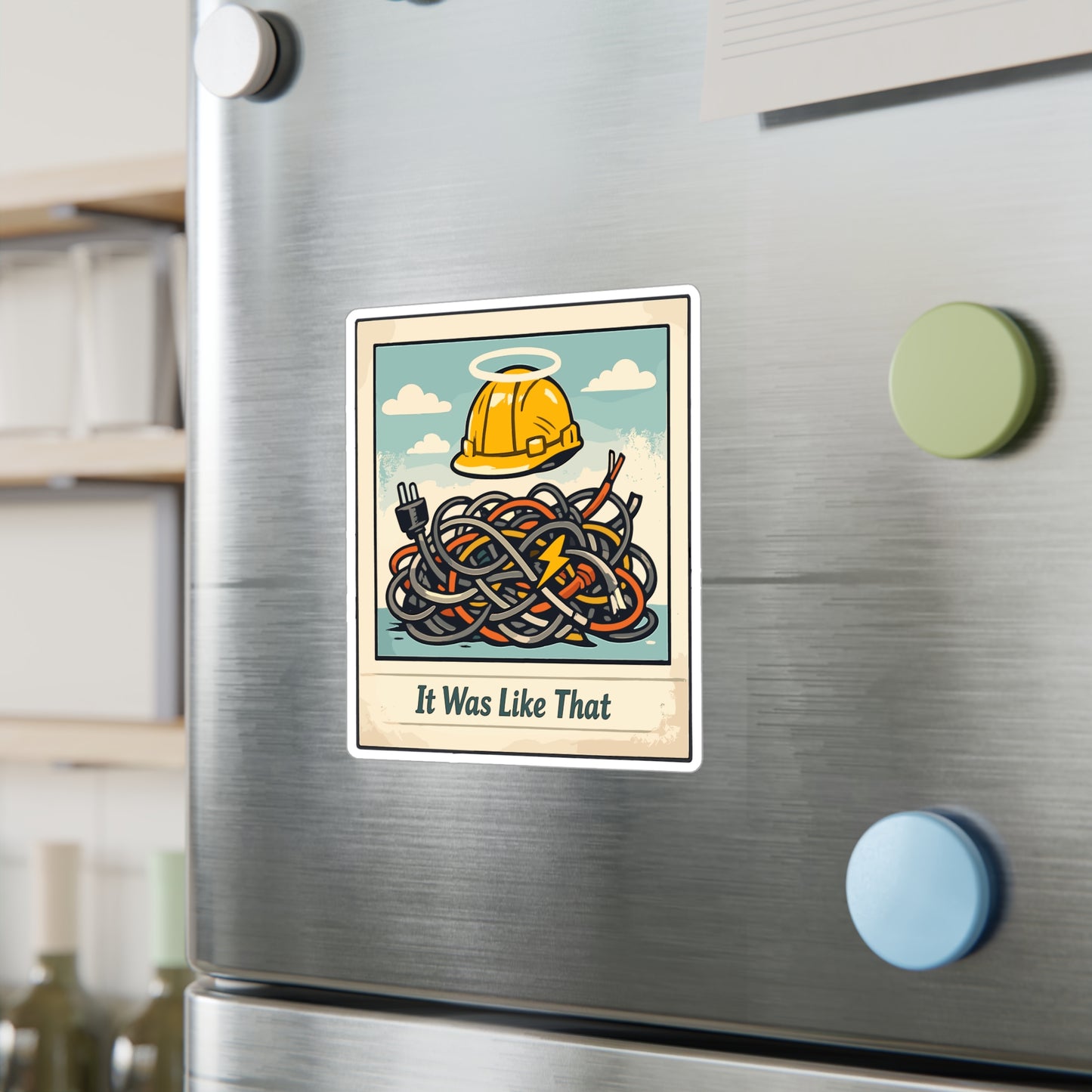 Electrician Sticker It Was Like That Funny Cable Wire Stripper Vinyl Waterproof sticker decals for Laptop Water Bottle