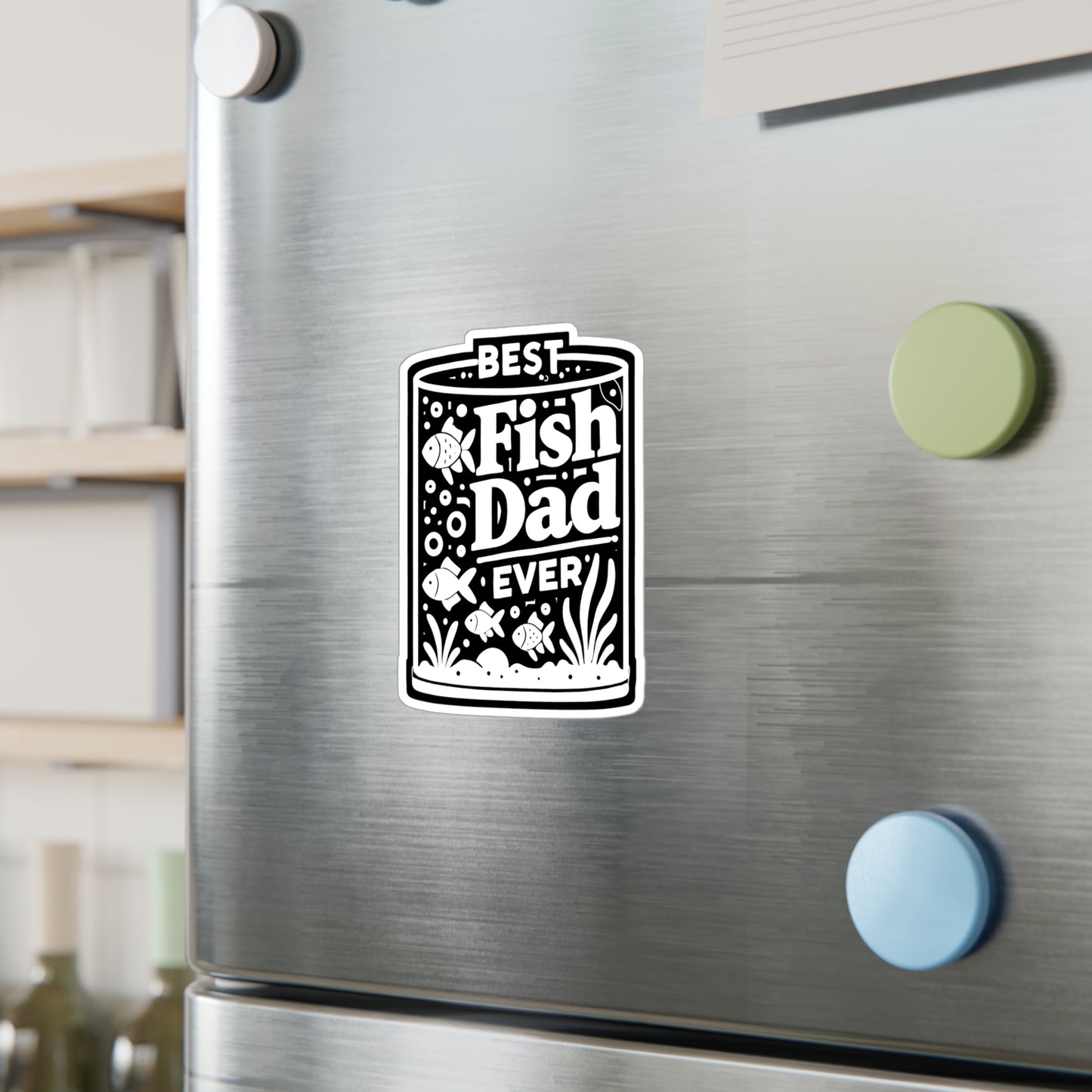 Best Fish Dad Ever  - Aquarist Sticker for Window Laptop Sticker. Water Bottle Sticker, Vinyl Aquarium Decal - Aquarist Gift