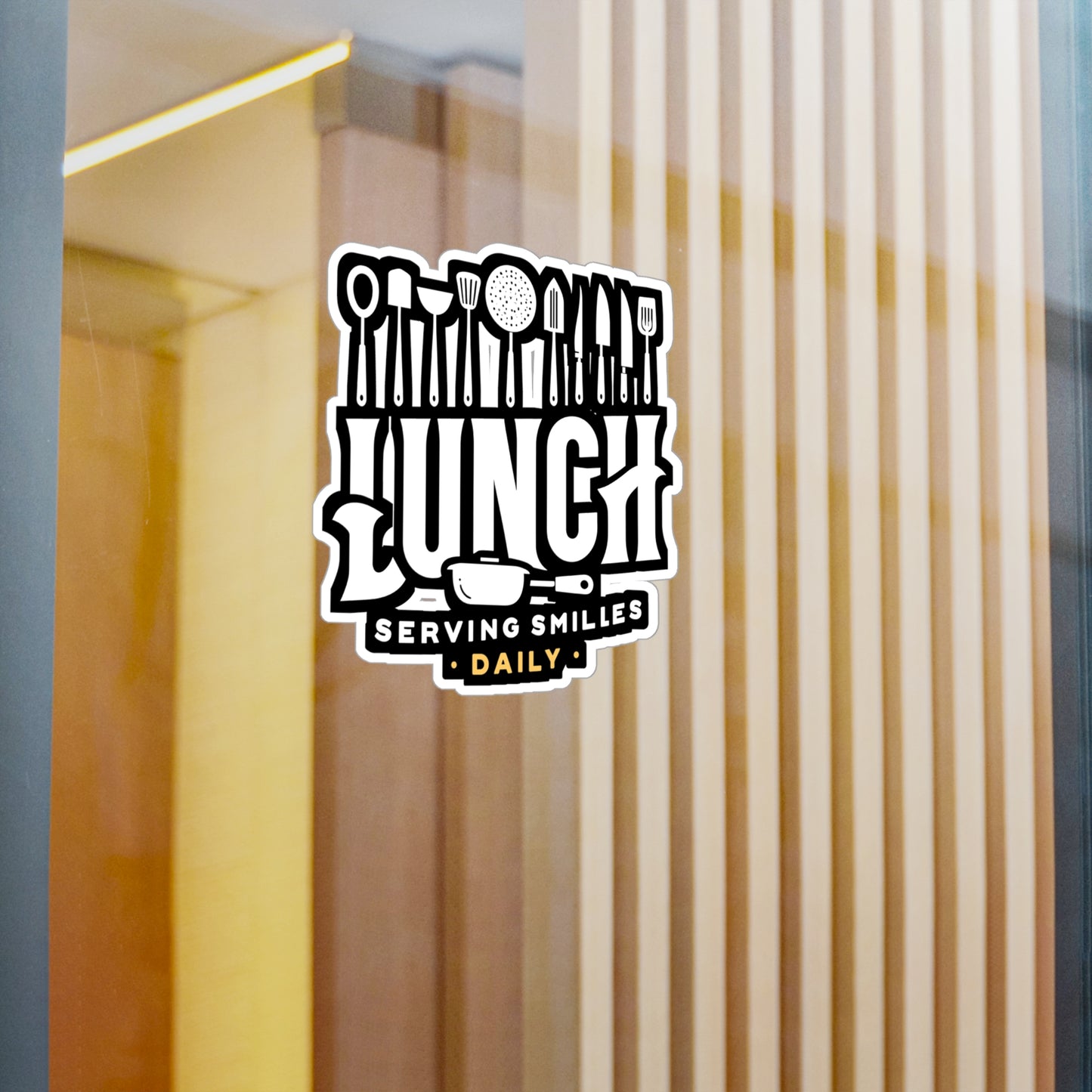 Lunch Serving smiles daily - Lunch lady Sticker for Laptop Sticker. Water Bottle Sticker, Vinyl Lunch Decal - Lunch lady Gift