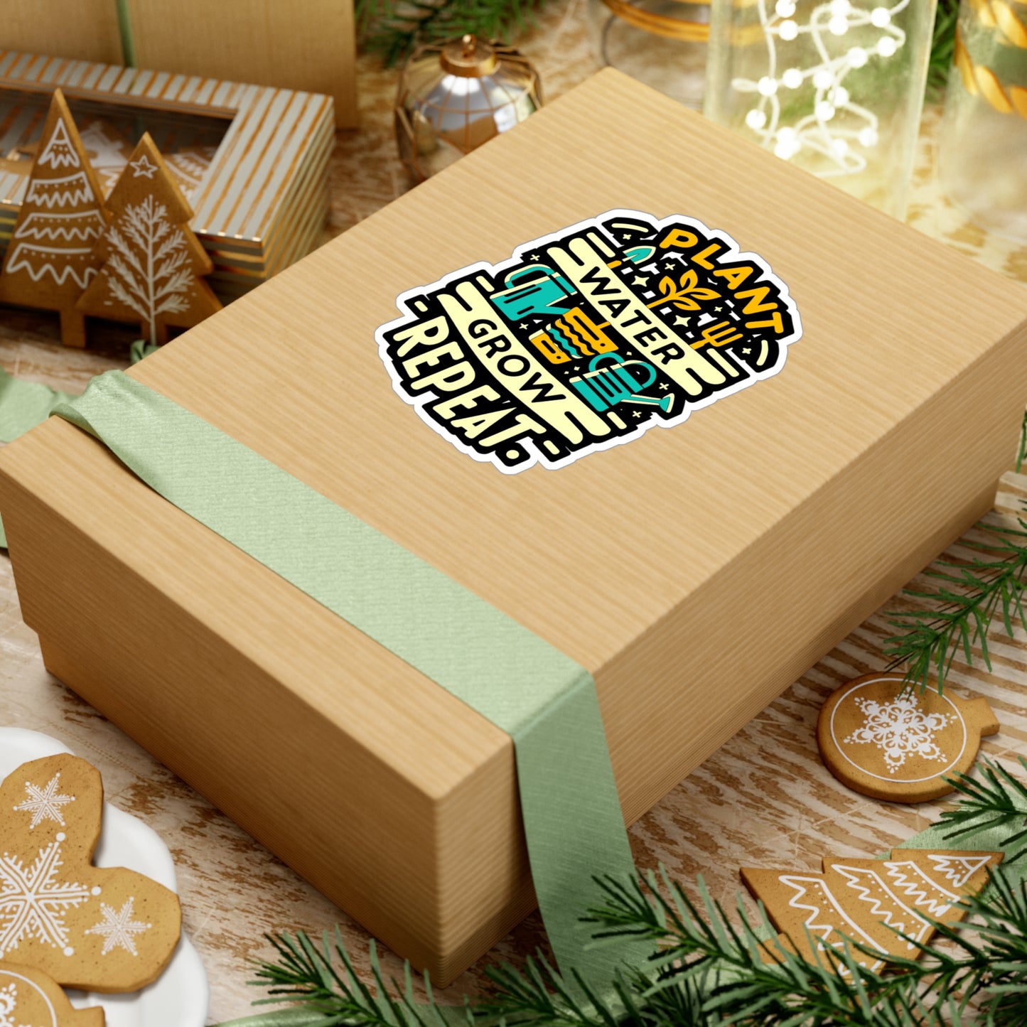 Plant Water Grow Repeat - Gardening Sticker for Laptop Sticker. Water Bottle Sticker, Vinyl Landscaper Decal - Gardening Gift