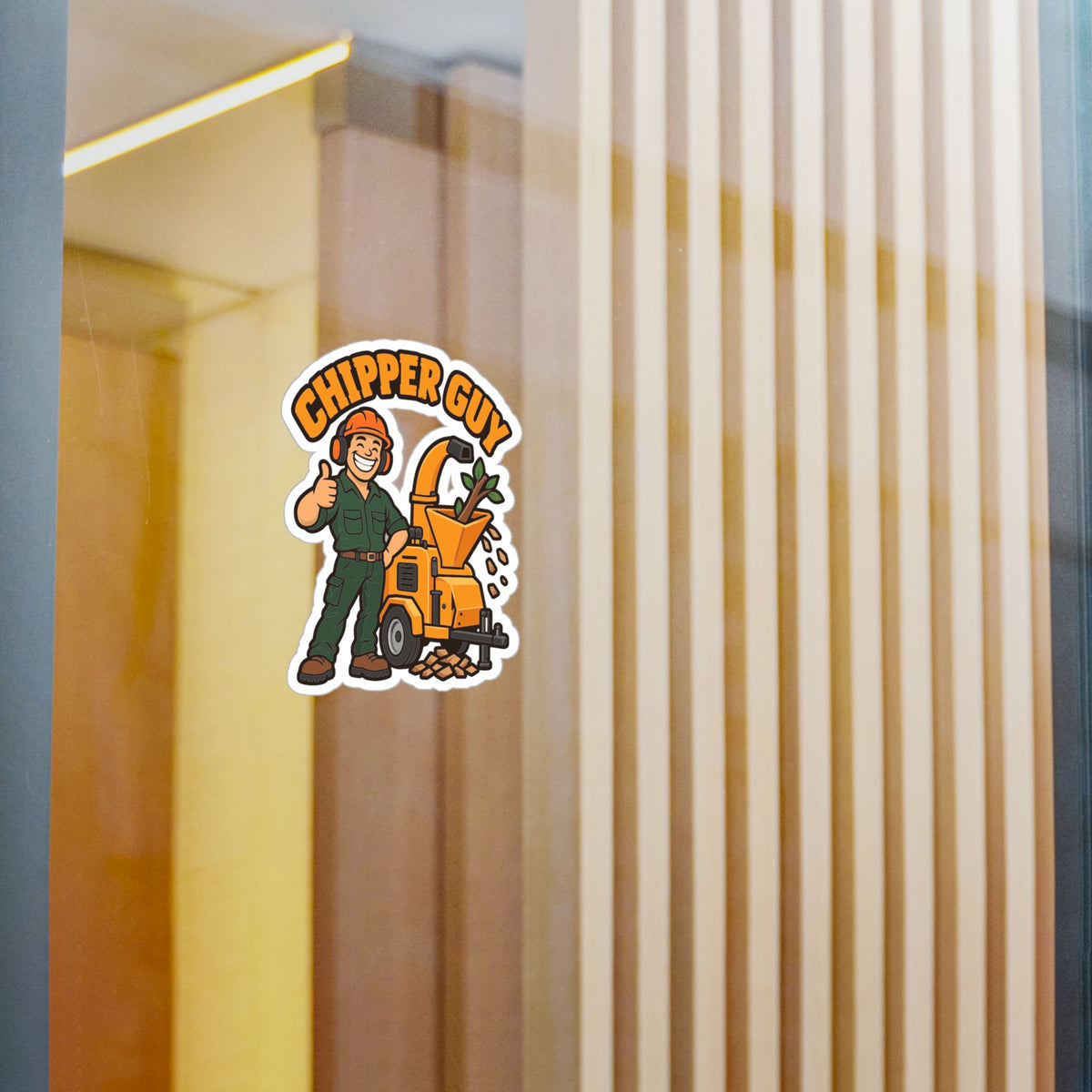 Tree Sticker Chipper Guy - Funny Tree Worker and Branch Manager Design, Decals for Laptop and Water Bottle