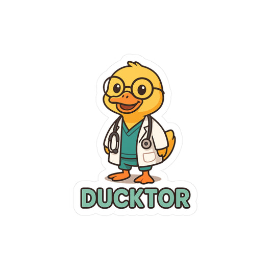 Duck Sticker – Funny Ducktor Cartoon Doctor with Stethoscope Decals, Waterproof Vinyl for Laptop, Water Bottle