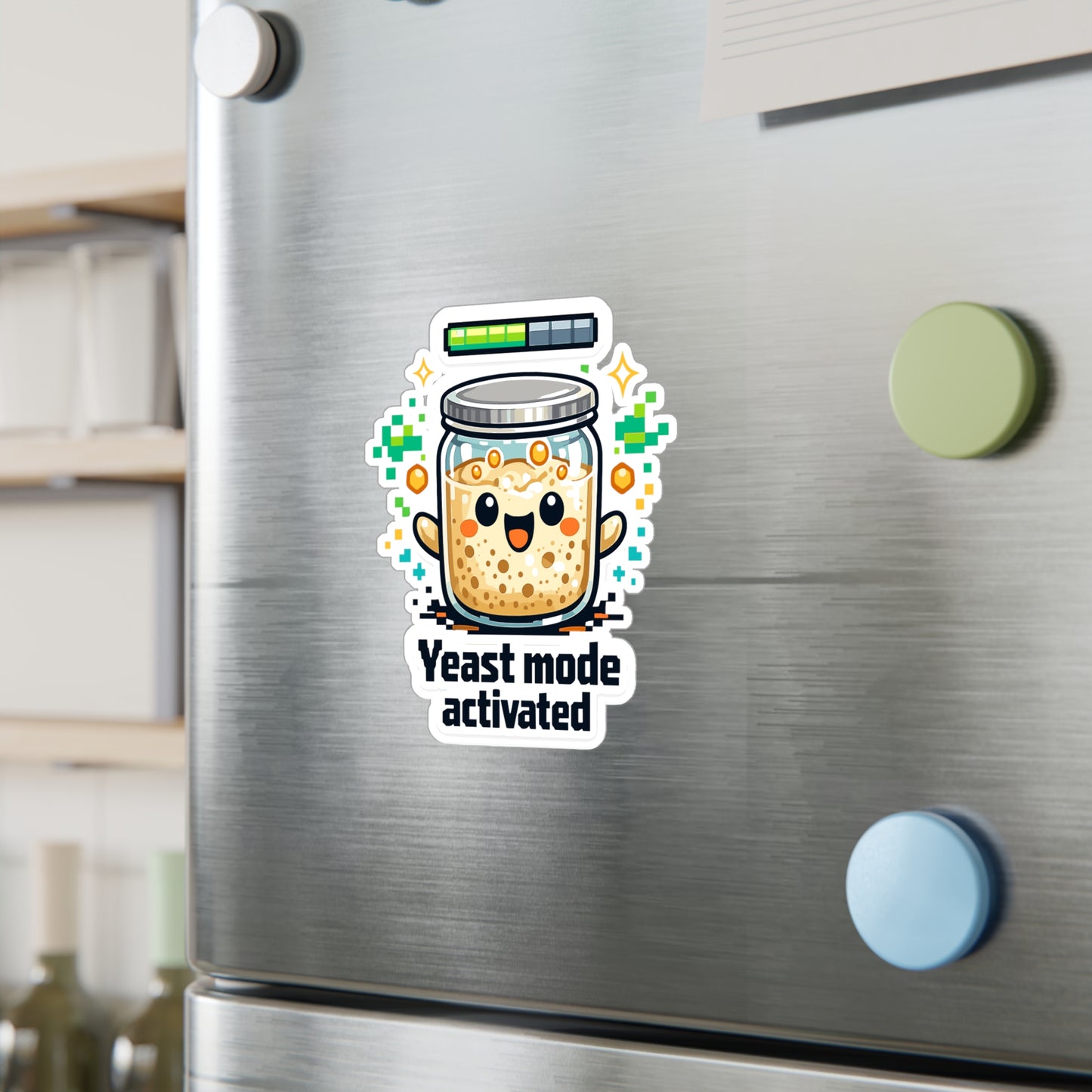 Baking Sticker Yeast Mode Activated Funny Sourdough Baker Soggy Dough Humor, Waterproof Vinyl Sticker Decals for Laptop Water Bottle