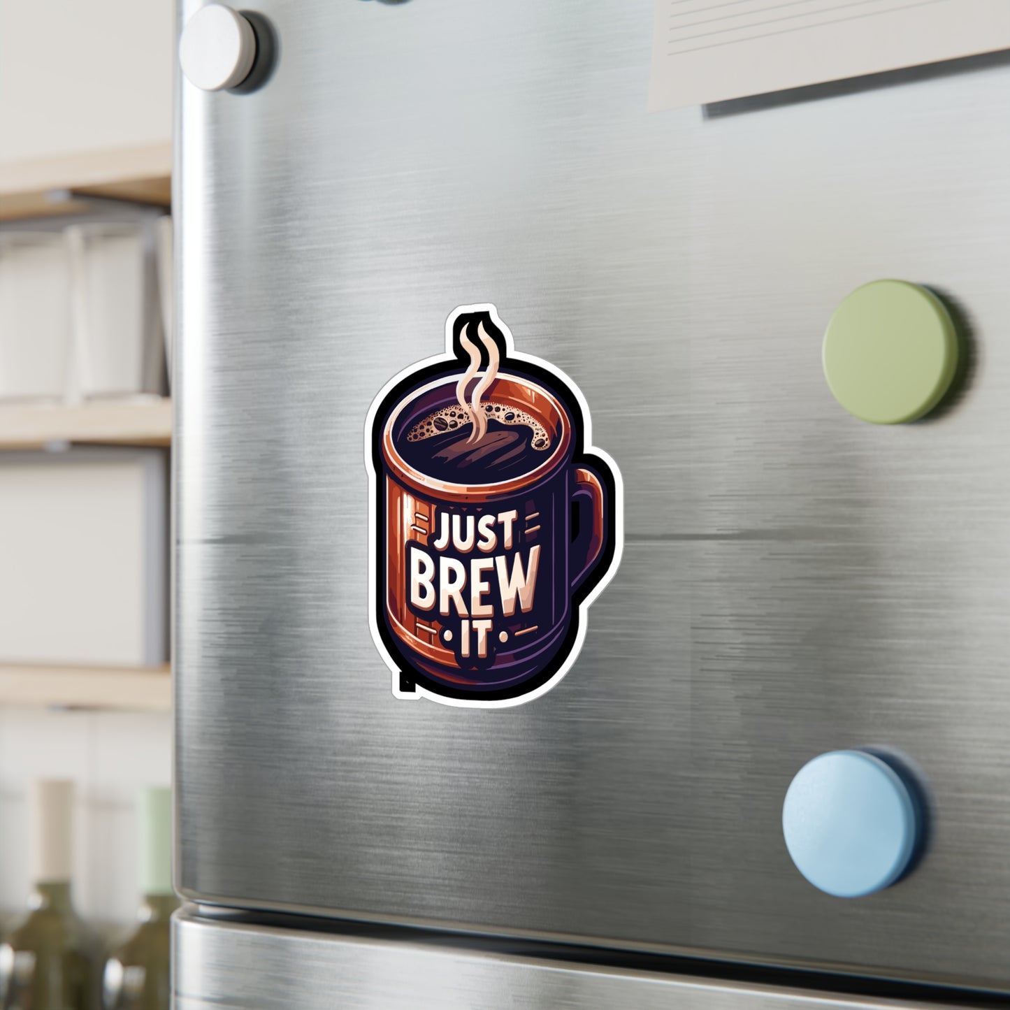 Just Brew It - Coffee Sticker for Car Laptop Sticker. Water Bottle Sticker, Vinyl Brew Decal, Caffeine Sticker - Coffee Gift