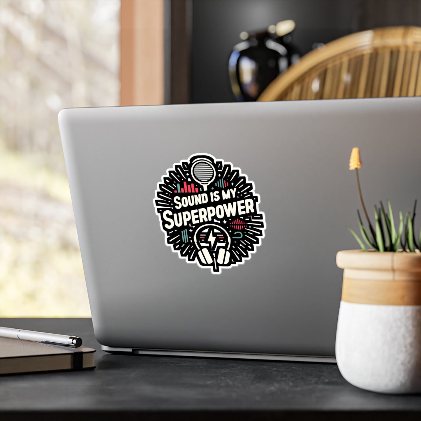 Sound is my superpower - Audio-engineer Sticker for Laptop Sticker. Water Bottle Sticker, Vinyl Monitor Decal - Audio-engineer Gift