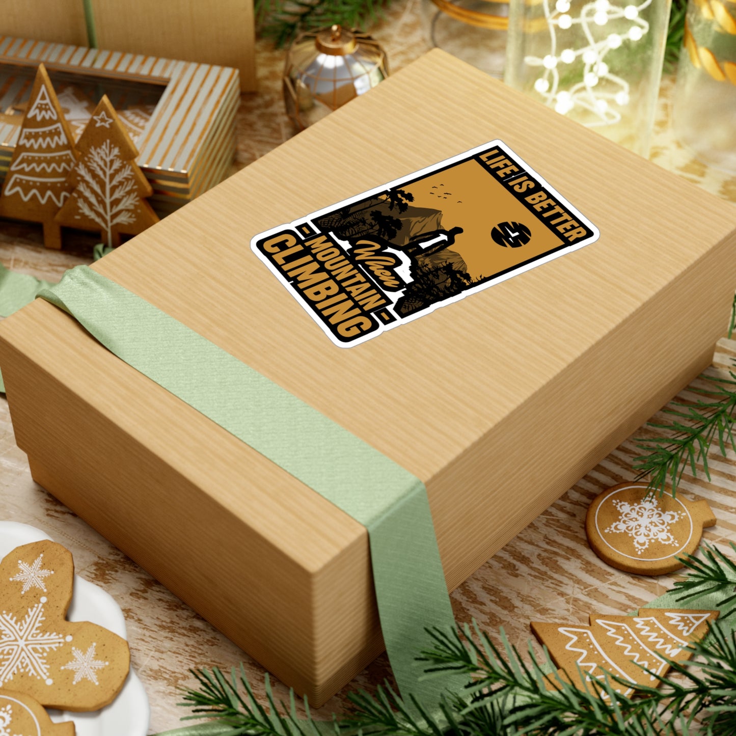 Rock Climbing Mountain Climber Bouldering  - Climbing Sticker for Laptop Sticker. Water Bottle Sticker, Vinyl Climber Decal - Climbing Gift