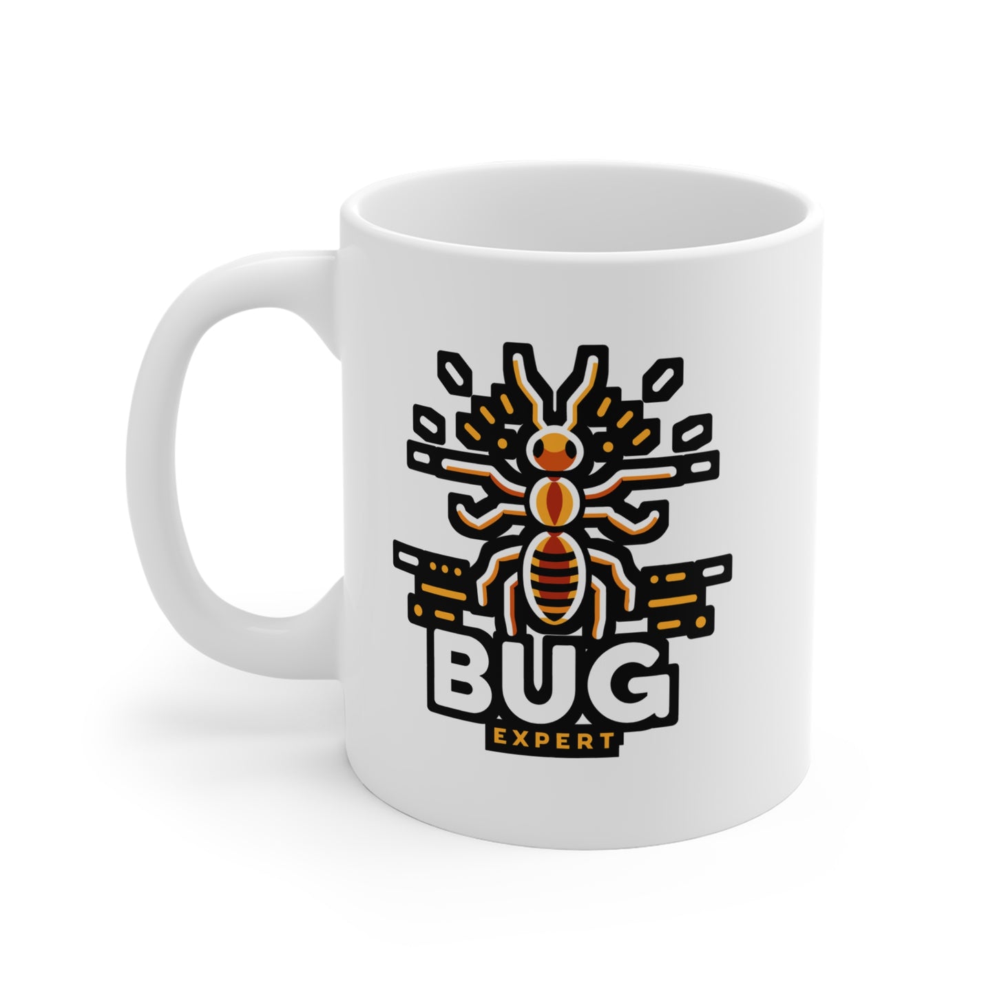 Bux Expert - Entomology Mug for Coffee 11oz. Entomology Cup, White ceramic, Pin Mug, Entomologist Tea Cup - Entomology Gift