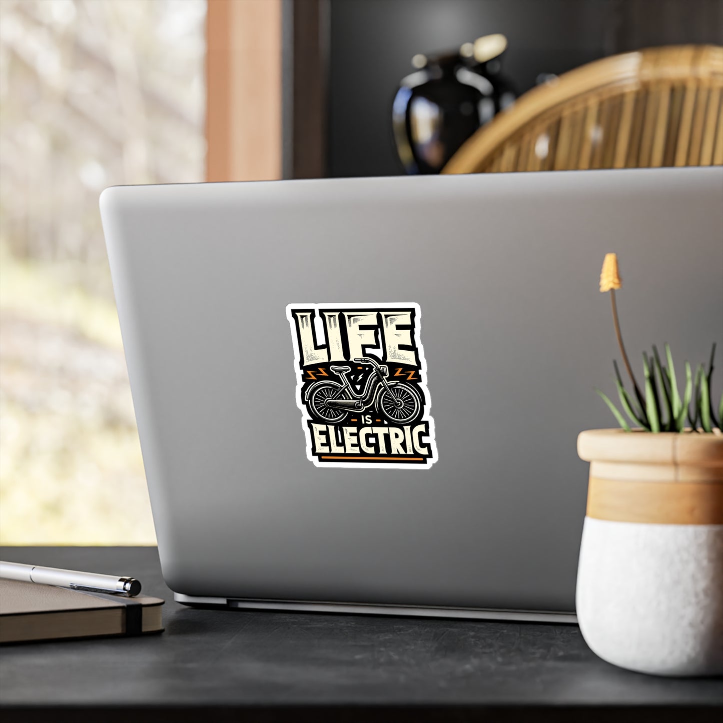 Life Is Electric - E-bike Sticker for Car Laptop Sticker. Water Bottle Sticker, Vinyl Electric-bike Decal - E-bike Gift
