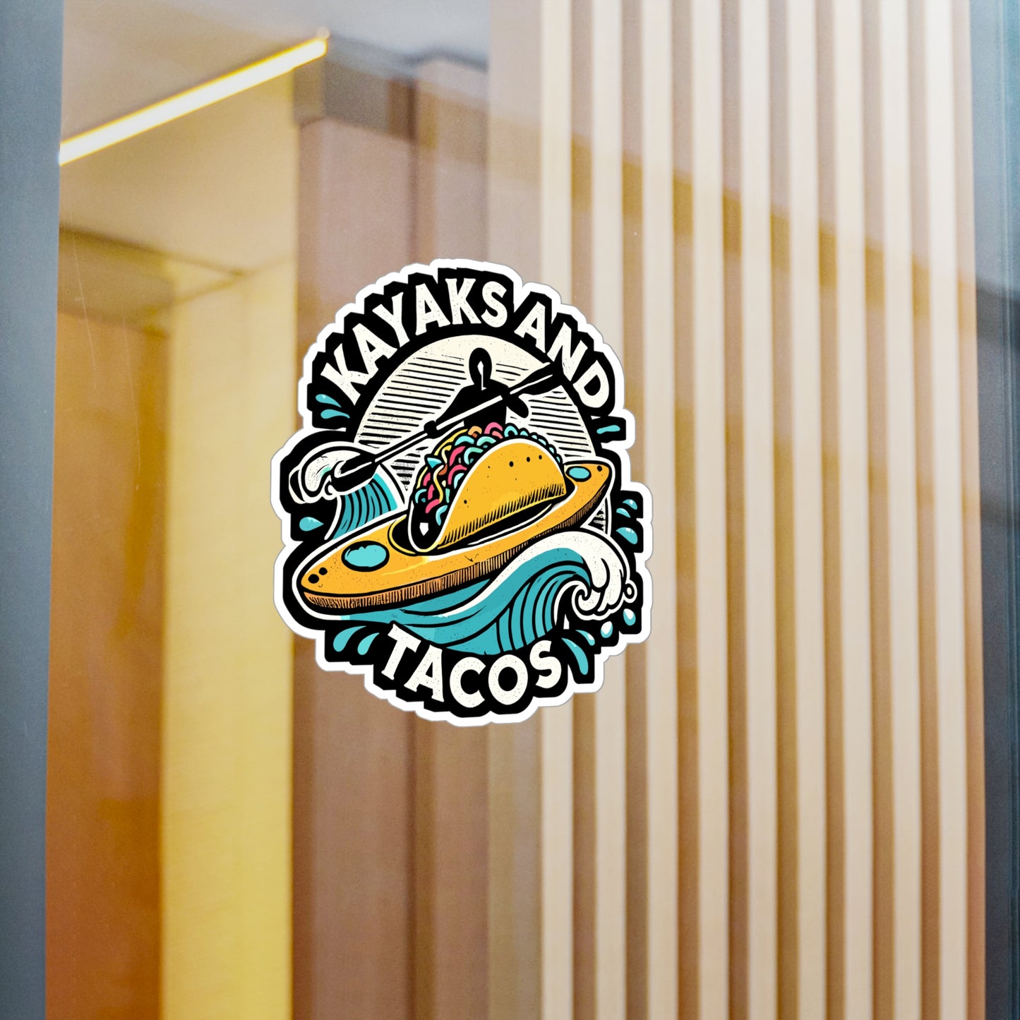 Kayaks And Tacos - Kayak Sticker for Car Window Laptop Sticker. Water Bottle Sticker, Vinyl Taocs Decal, Kayaking Sticker - Kayak Gift