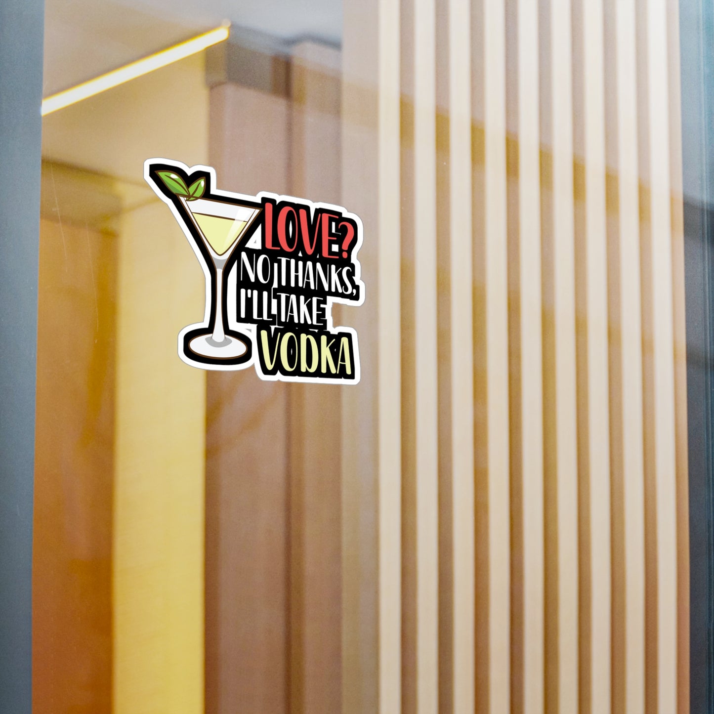 Love No Thanks I'll Take Vodka - Barkeeper Sticker for Wall, Laptop, Window, Truck, Car Barkeeper Gift Vinyl Bartender Decal Sticker