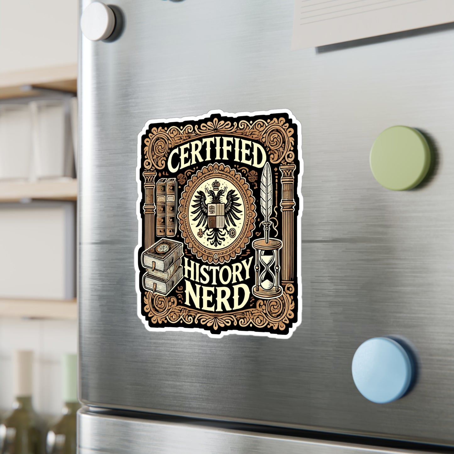 Certified History Nerd - History Sticker for Laptop Sticker. Water Bottle Sticker, Vinyl Nerd Decal - History Gift