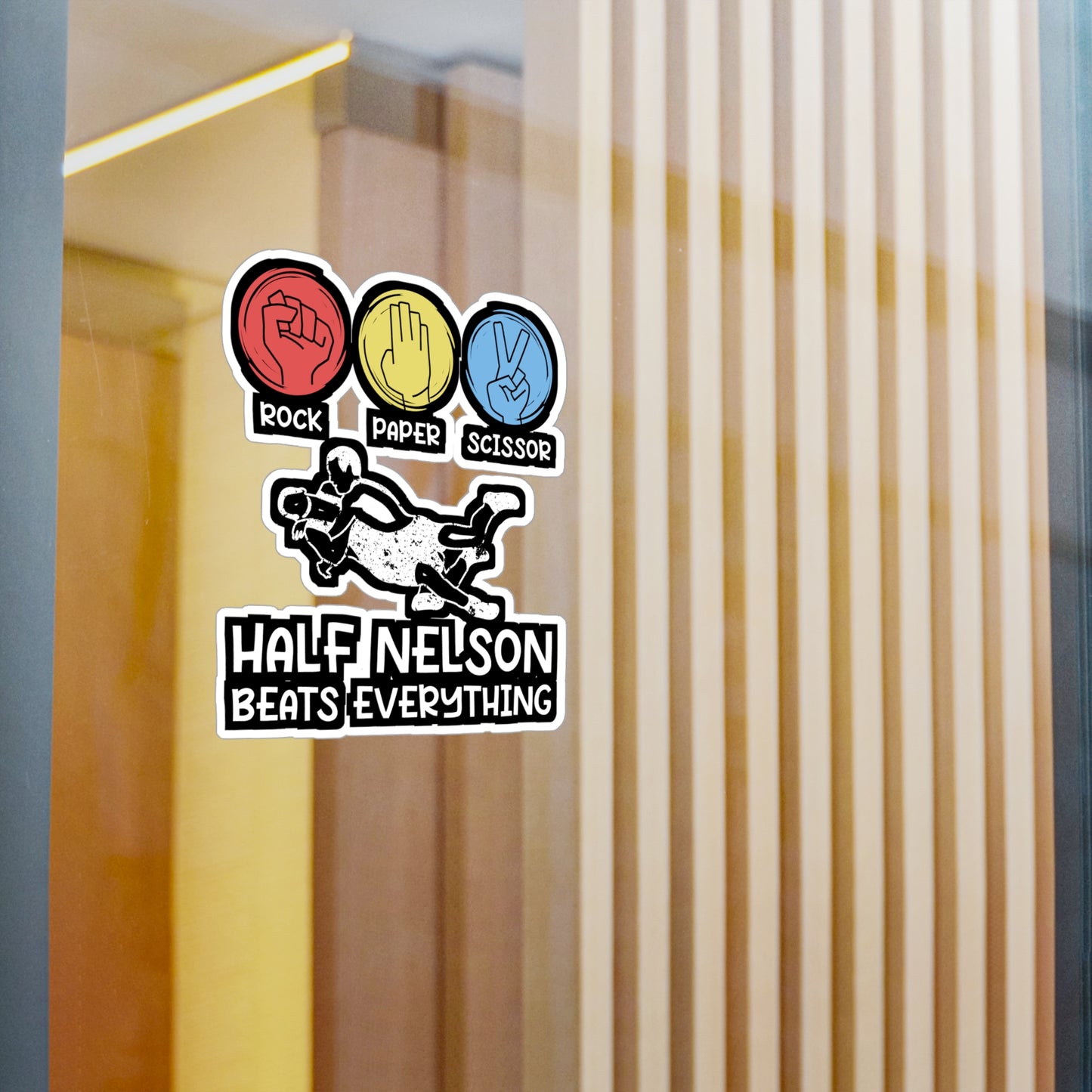 Rock Paper Scissor - Wrestle Sticker for Wall, Laptop, Window, Truck, Car Wrestle Gift Vinyl Wrestling Decal Sticker