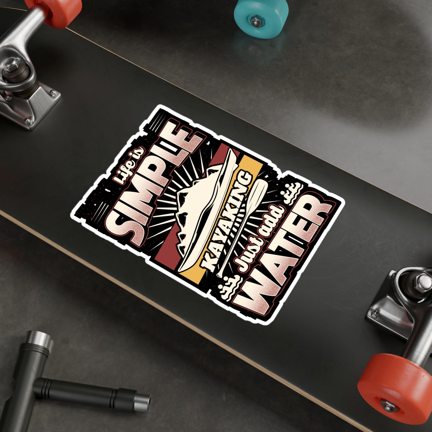 Simple water Kayaking - Kayaking Sticker for Laptop Sticker. Water Bottle Sticker, Vinyl Kayak Decal - Kayaking Gift