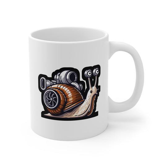 Car Turbocharger Snail - Funny Mug for Coffee 11oz. Funny Cup, White ceramic, Humor Mug, Quote Tea Cup - Funny Gift