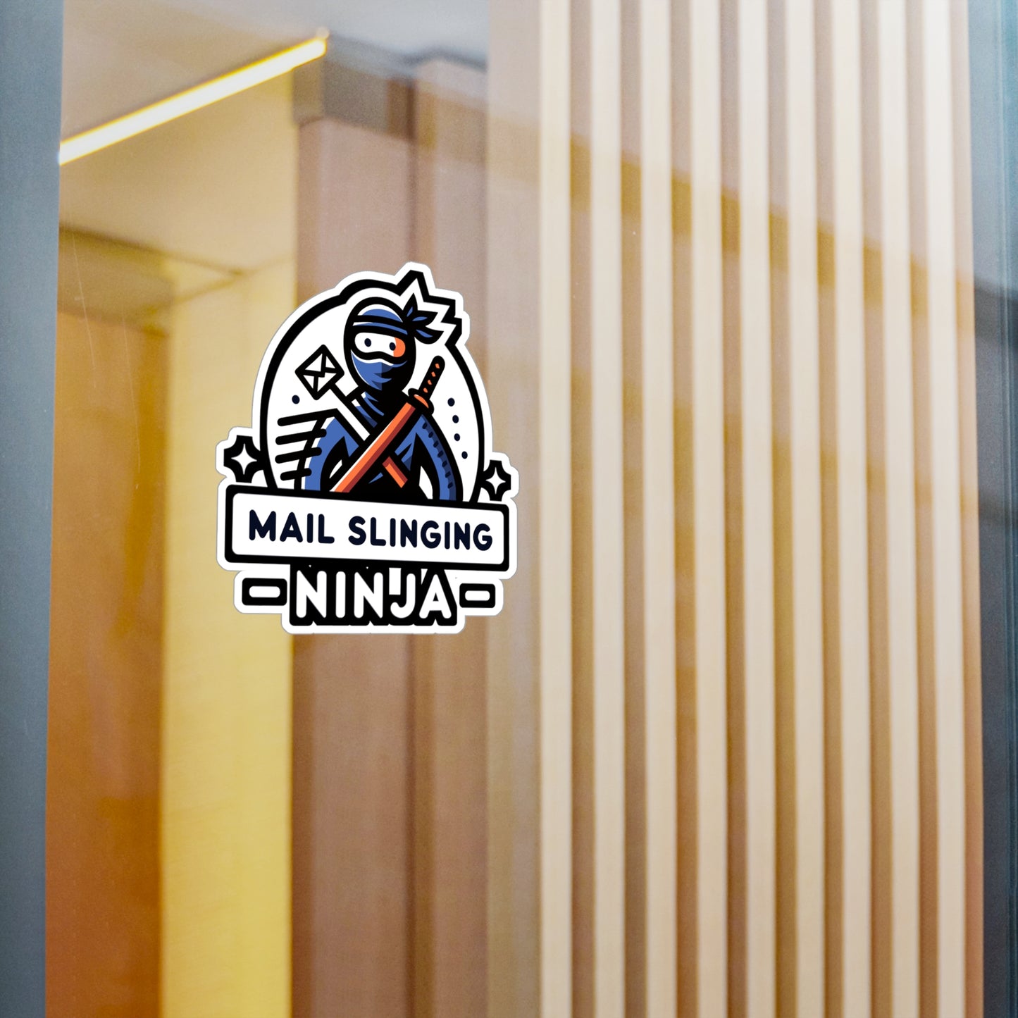 Mail Slinging Ninja  - Postal worker Sticker for Window Laptop Sticker. Water Bottle Sticker, Vinyl Funny postal worker Decal - Postal worker Gift