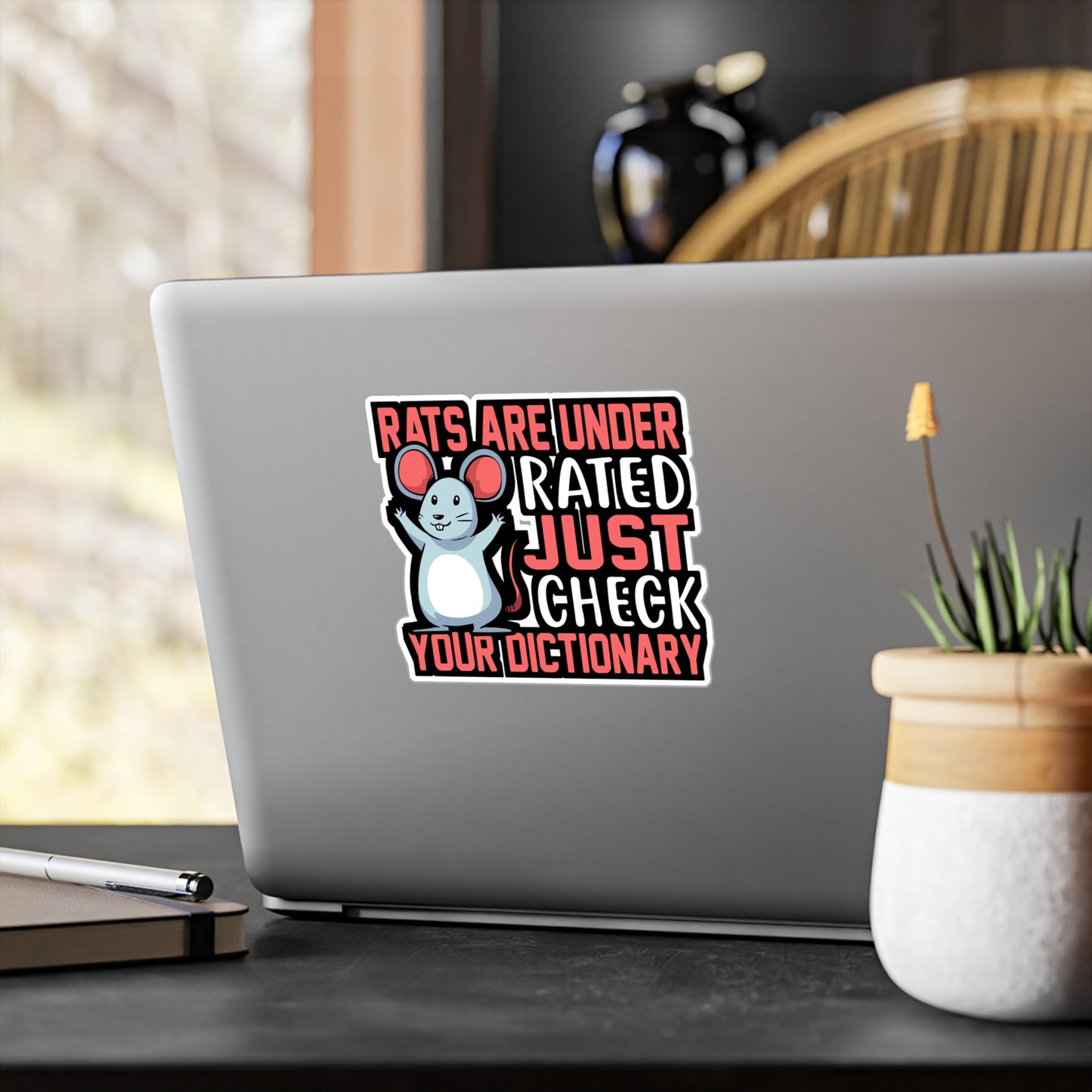 Rats Are Under Rated Just Check Your Dictionary - Rat Sticker for Laptop Sticker. Water Bottle Sticker, Vinyl Rats Decal - Rat Gift