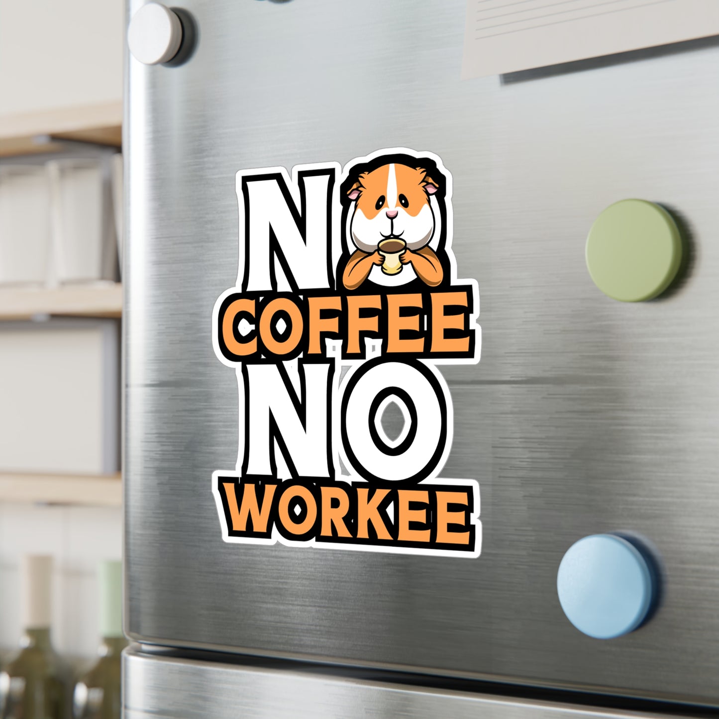No Coffee No Workee | Guinea Sticker | Guinea pig Decals | Furry Laptop Sticker | Guinea Gift | Guinea pig Gift