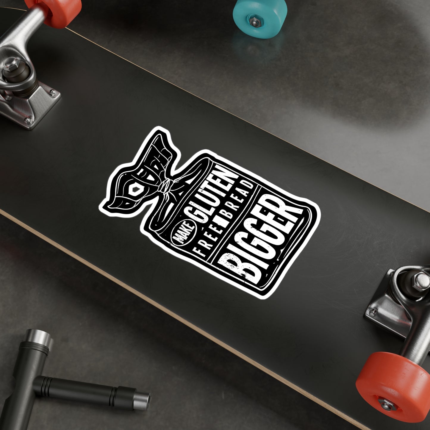 Make Gluten Free Bread Bigger - Gluten Sticker for Laptop Sticker. Water Bottle Sticker, Vinyl Celiac Decal - Gluten Gift