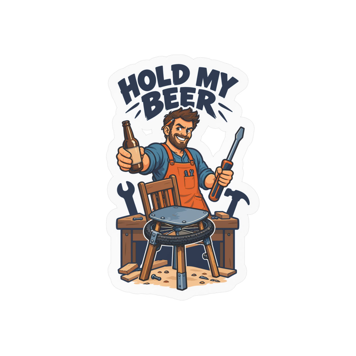 Upcycling Sticker - Hold My Beer Art Decals for Laptop and Water Bottle, Celebrating Recycling and Sustainability