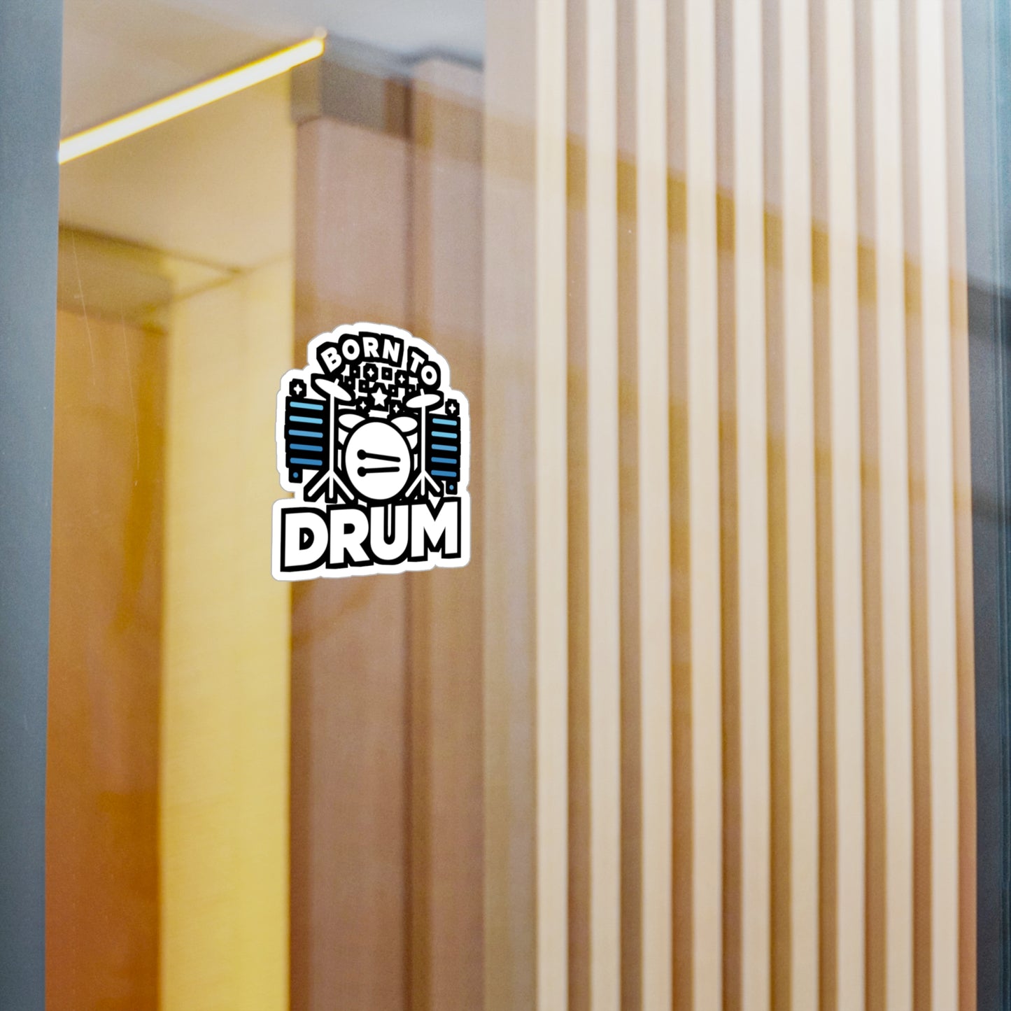 Born to drum  - Audio-engineer Sticker for Laptop Sticker. Water Bottle Sticker, Vinyl Monitor Decal - Audio-engineer Gift