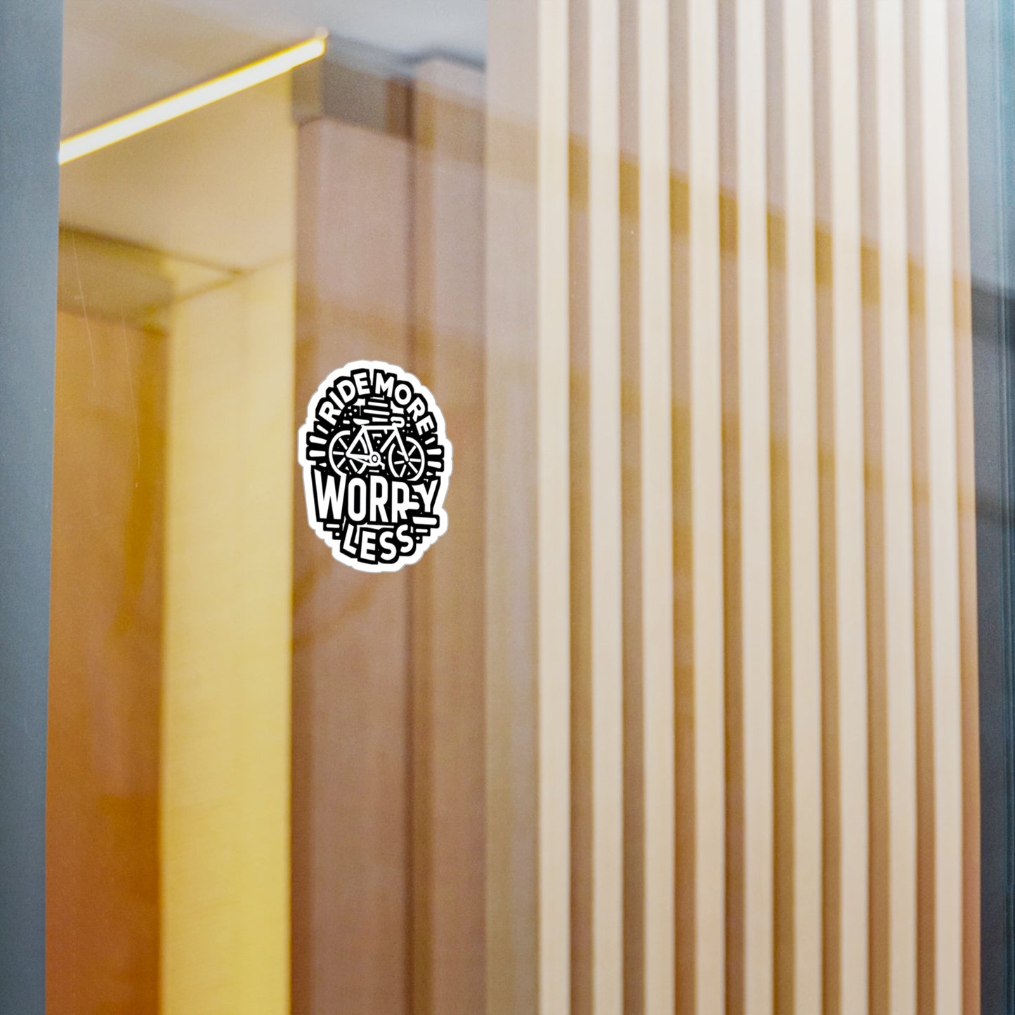 Ride more, worry less  - Cycling Sticker for Car Laptop Sticker. Water Bottle Sticker, Vinyl Cyclist Decal - Cycling Gift