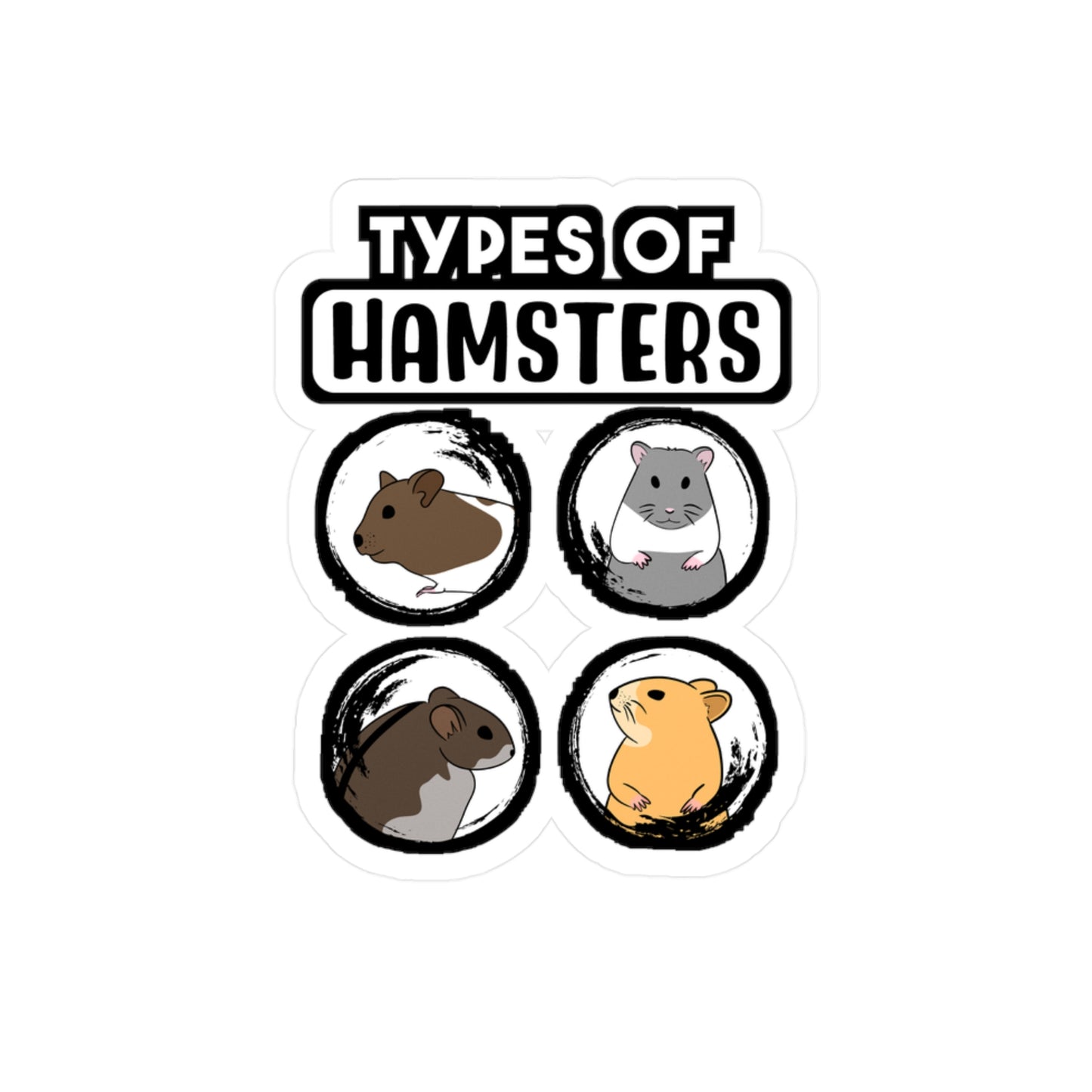 Types Of Hamsters | Hamster Sticker | Guinea pig Decals | Hamster Laptop Sticker | Hamster Gift | Guinea pig Gift
