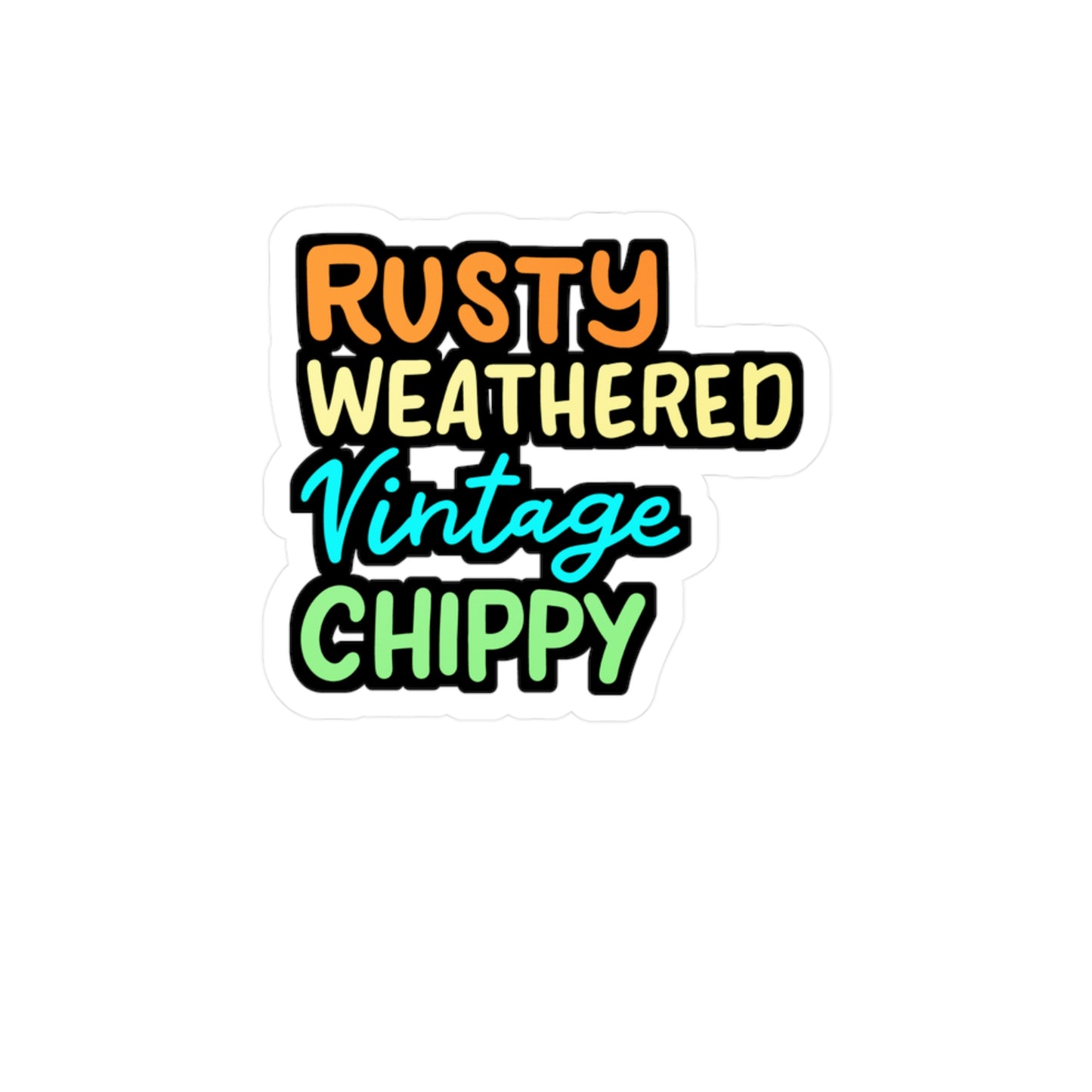 Rusty Weathered Vintage Chippy - Antiquing Sticker for Laptop Sticker. Water Bottle Sticker, Vinyl Antiques Decal - Antiquing Gift