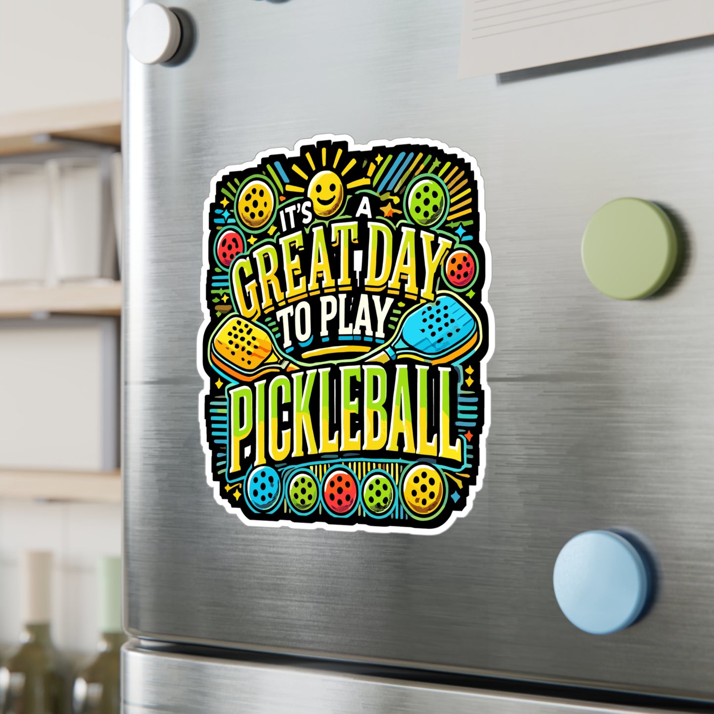 It's a Great Day To Play Pickleball - Pickleball Sticker for Laptop Sticker. Water Bottle Sticker, Vinyl Dink Decal - Pickleball Gift