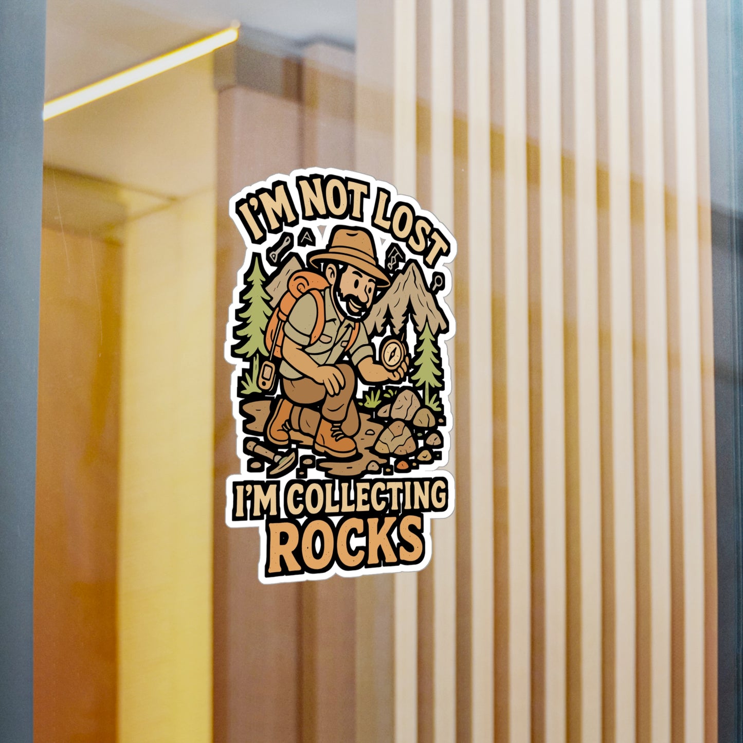 I'm Not Lost I'm Collecting Rocks – Geology Sticker for Laptop, Water Bottle & Car | Vinyl Geologist Decal | Rockhound Gift Idea