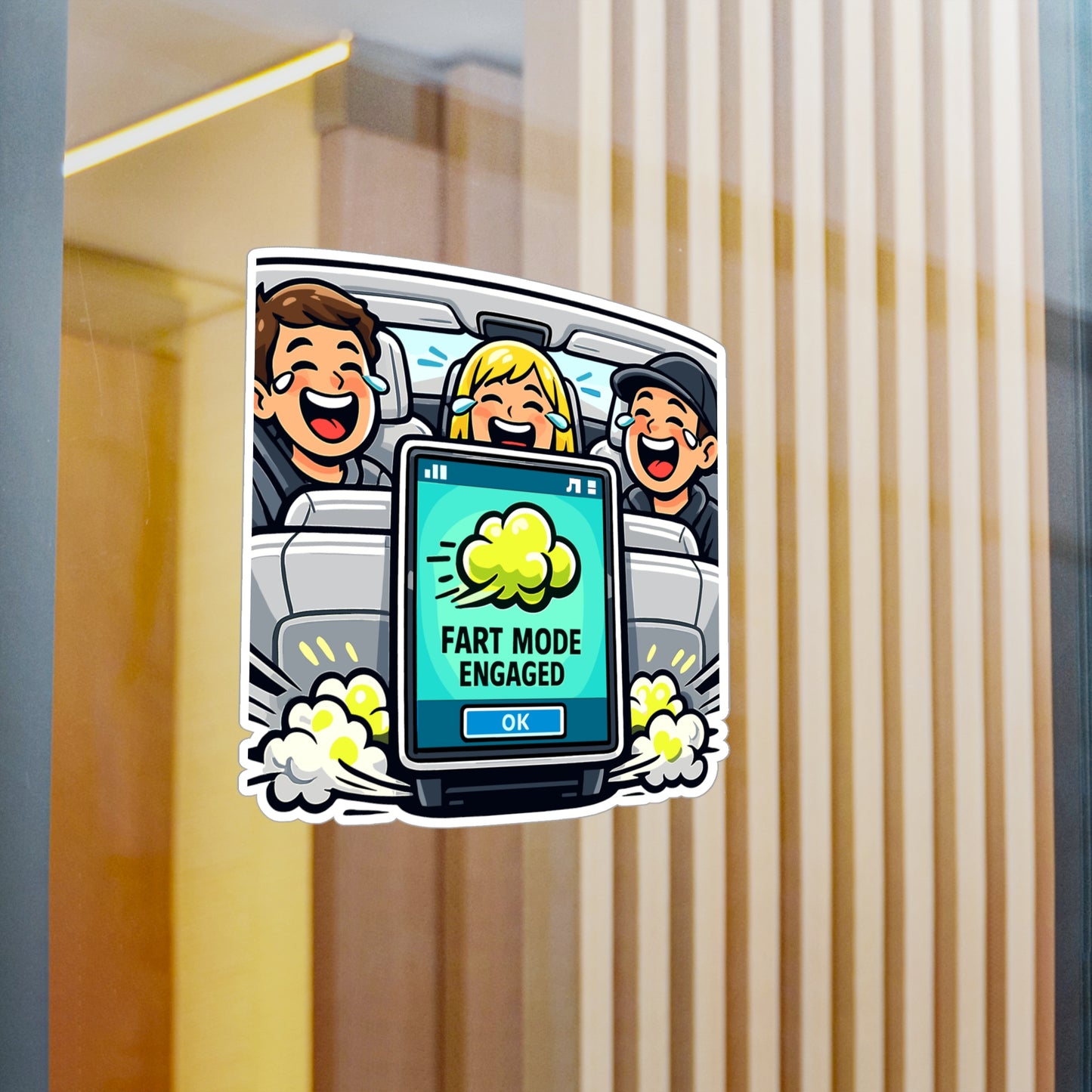 Electric Car Sticker Fart Mode Engaged Funny Waterproof Vinyl decals for electric vehicle Laptop or Water Bottle rechargeable battery theme