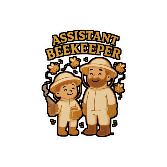 Assistant Beekeeper – Beekeeping Sticker for Laptop, Water Bottle & Honeybee Lover Gifts