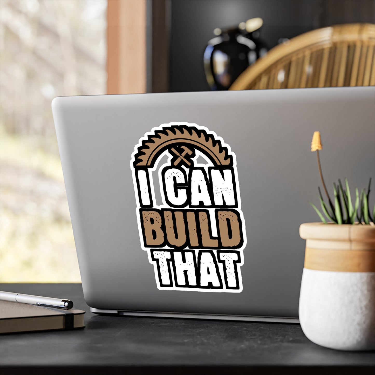 I Can Build That - Carpenter Sticker for Laptop Sticker. Water Bottle Sticker, Vinyl Woodworker Decal - Carpenter Gift